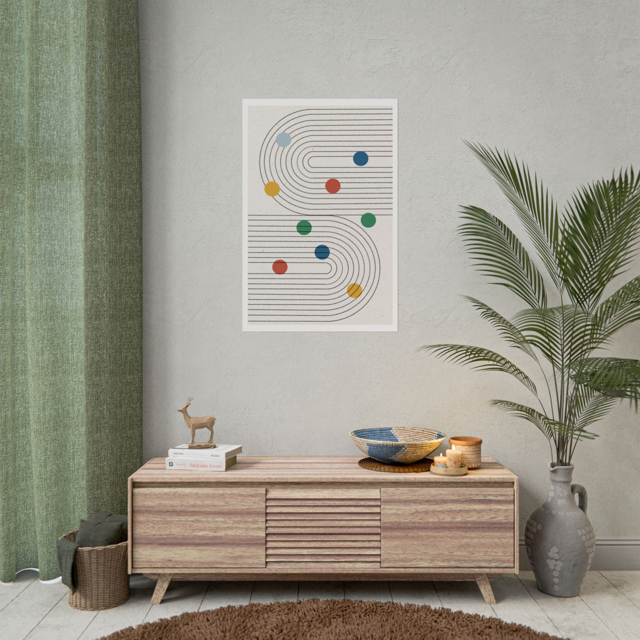 Retro Orbit Pathways - Poster