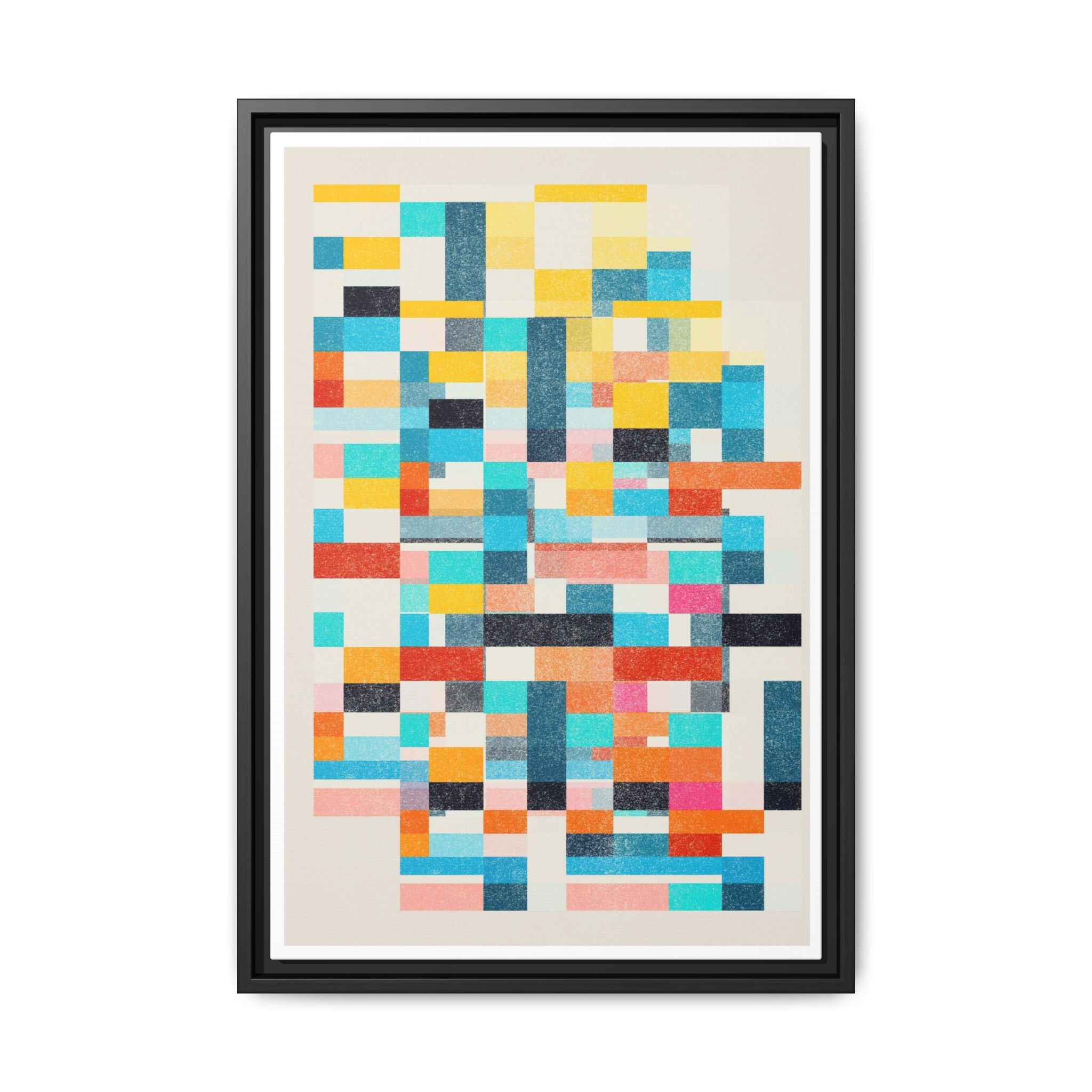 Chromatic Grid Reverie - Framed