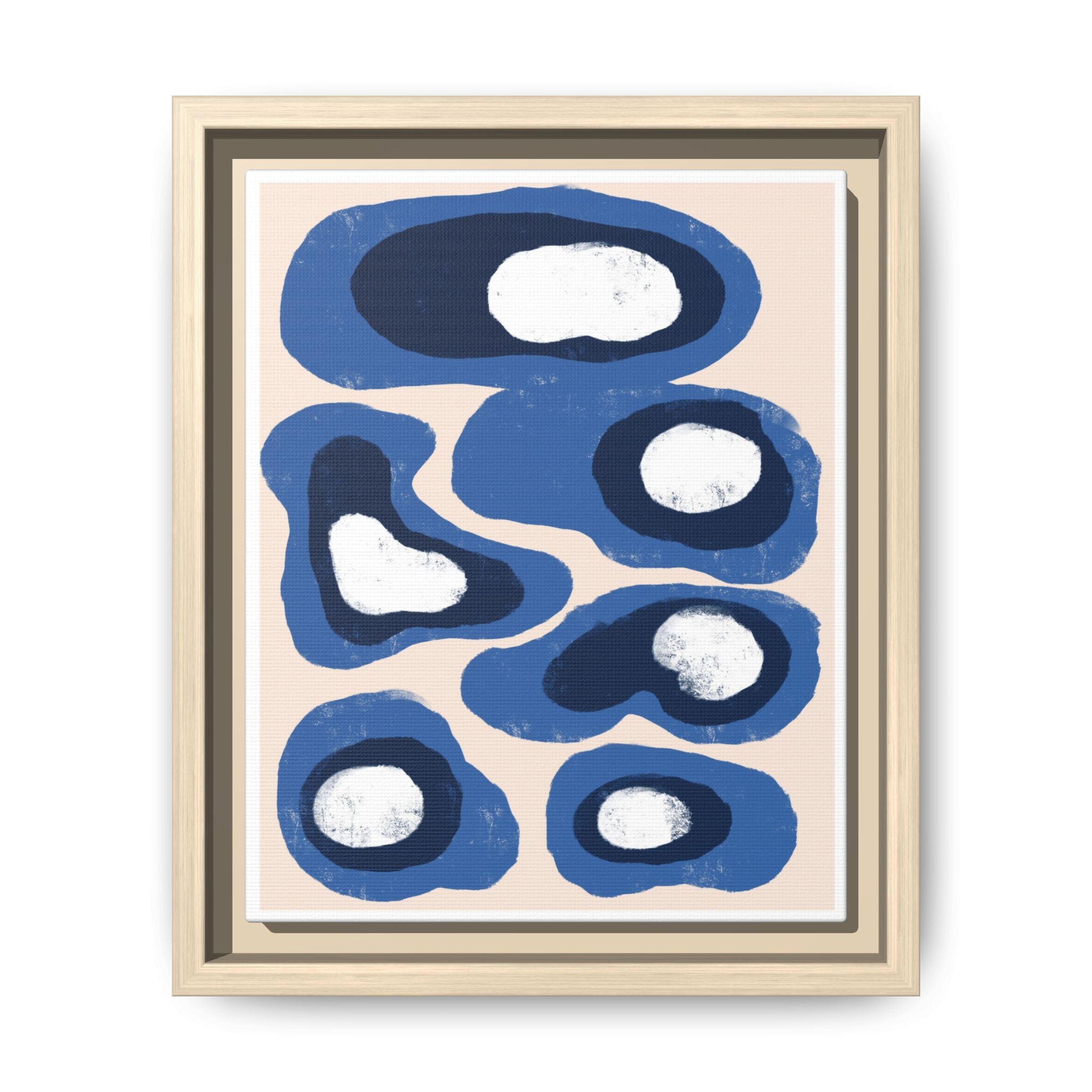 Indigo Orbit Mosaic - Framed