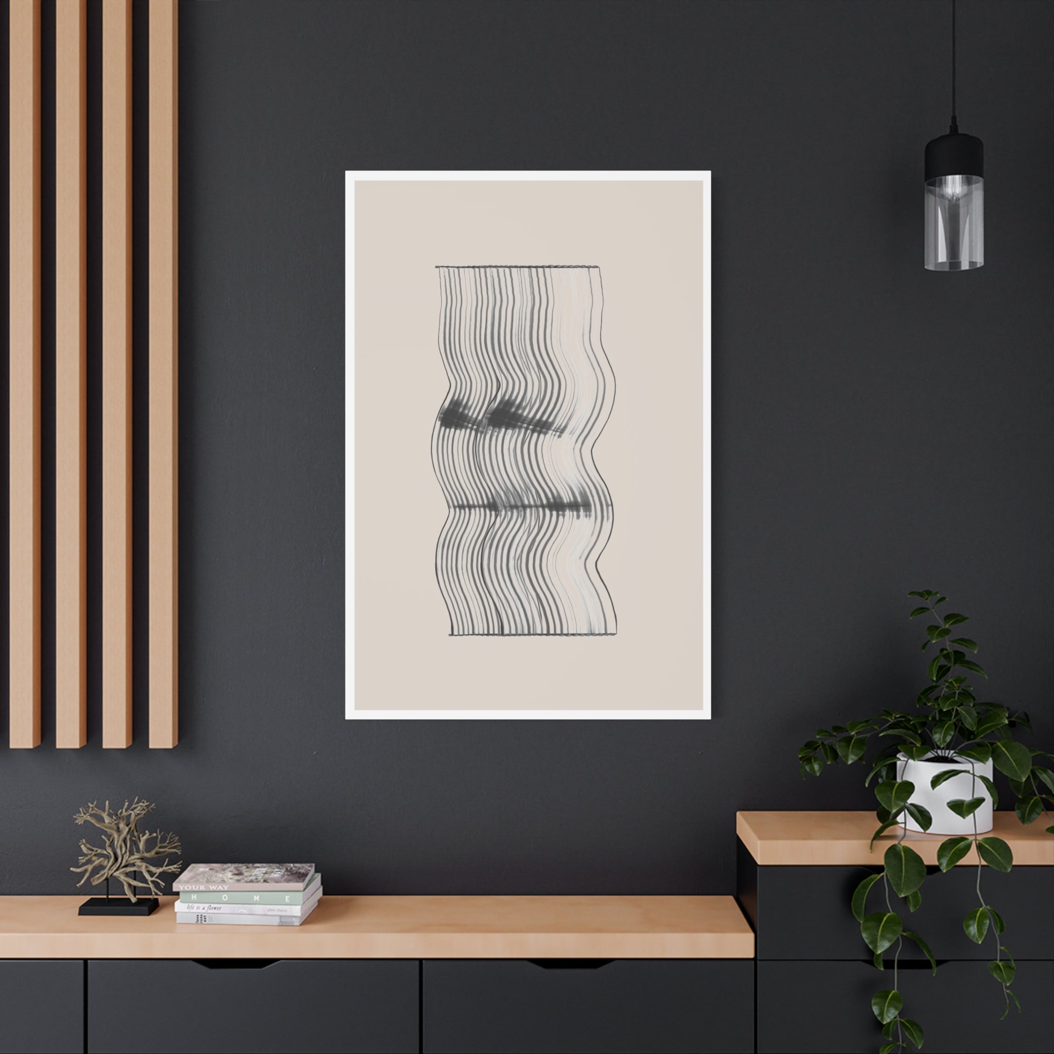 Velvet Ripple Linework Flow - Canvas