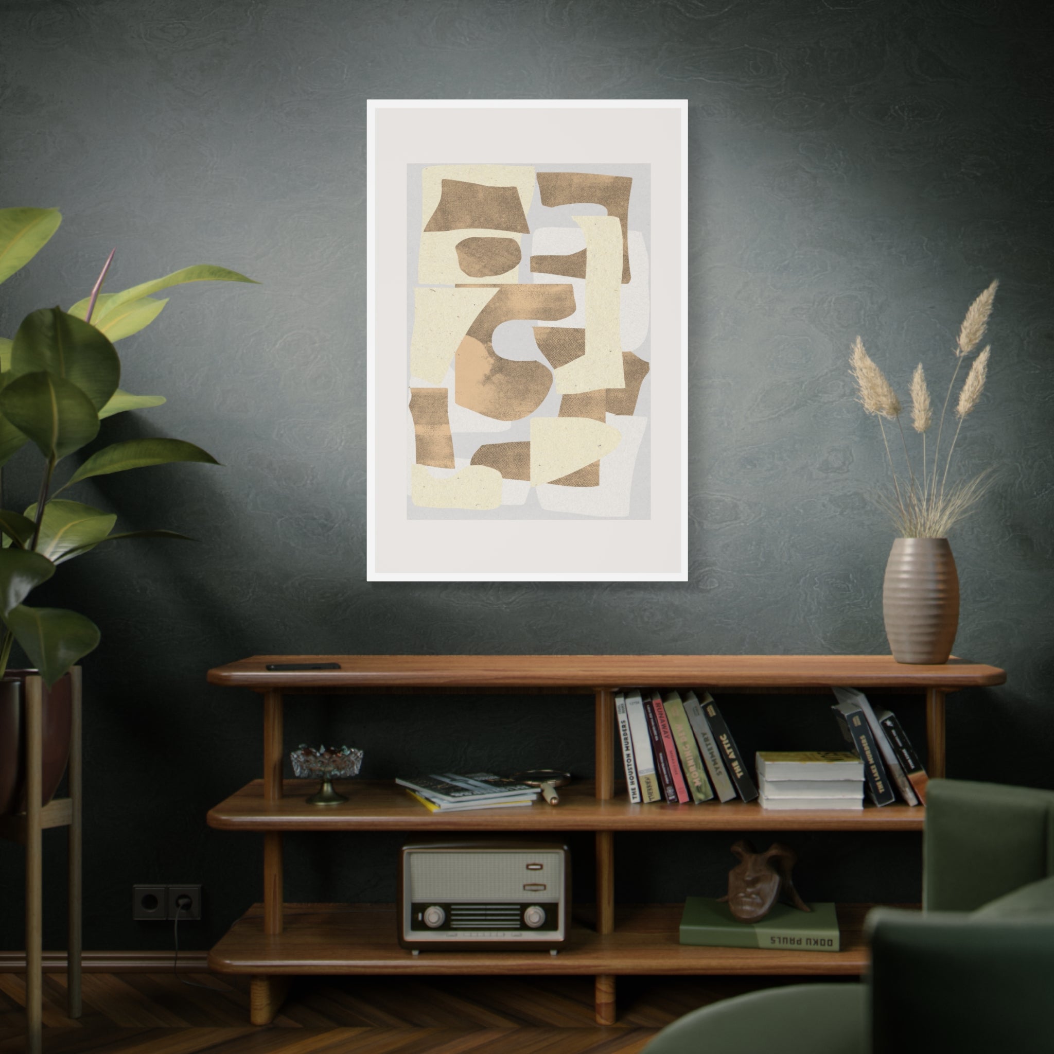 Sandstone Echo Collage Forms - Canvas