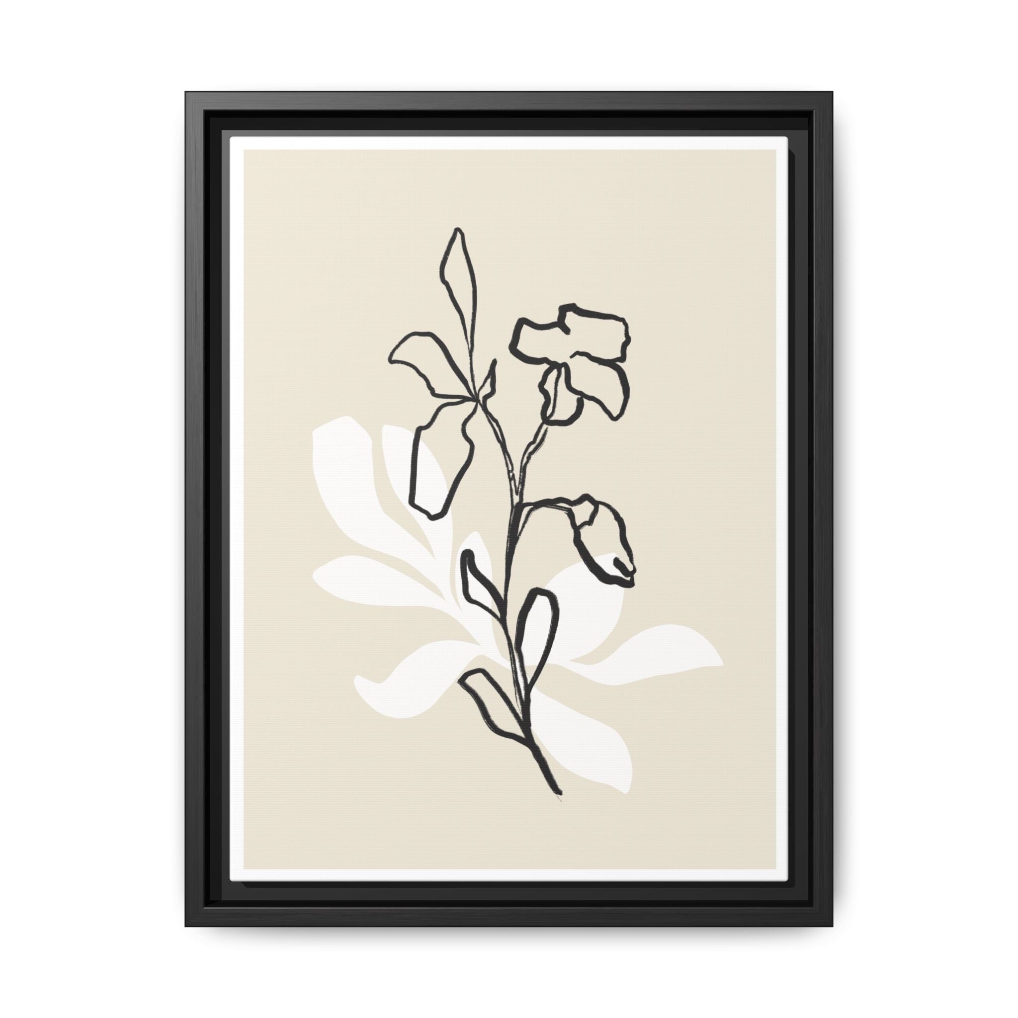Ivory Bloom Whisper Lines - Framed