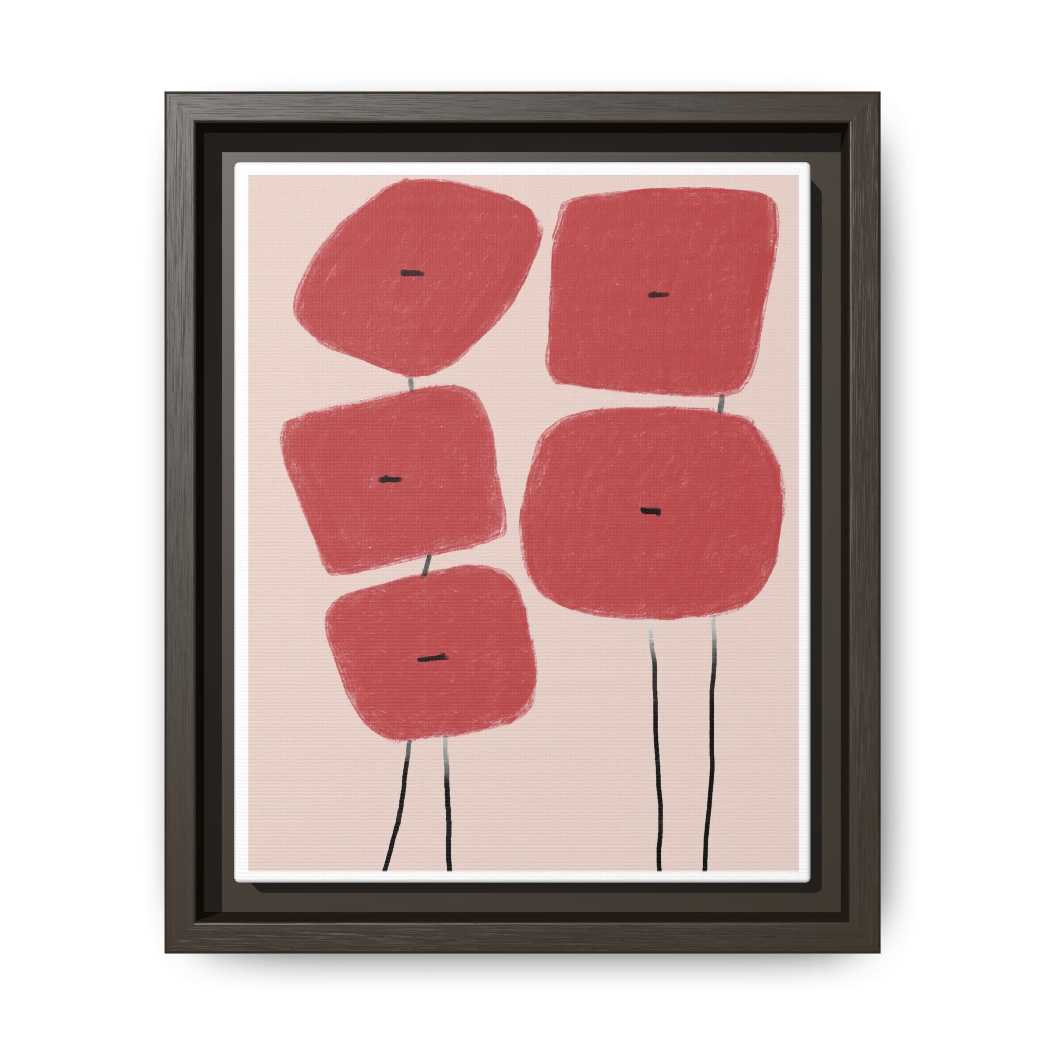 Crimson Quiet Balance - Framed