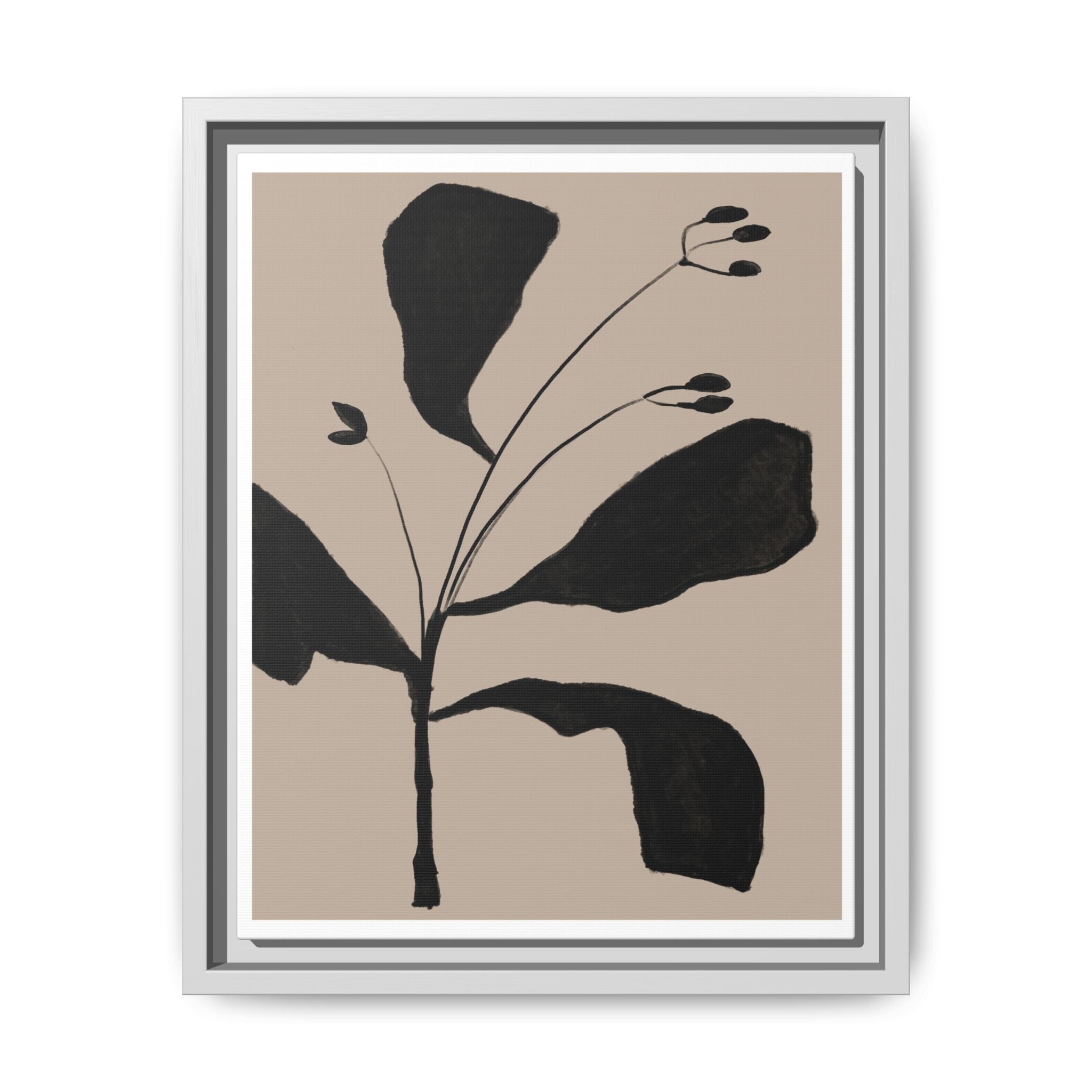 Noir Botanical Silence - Framed