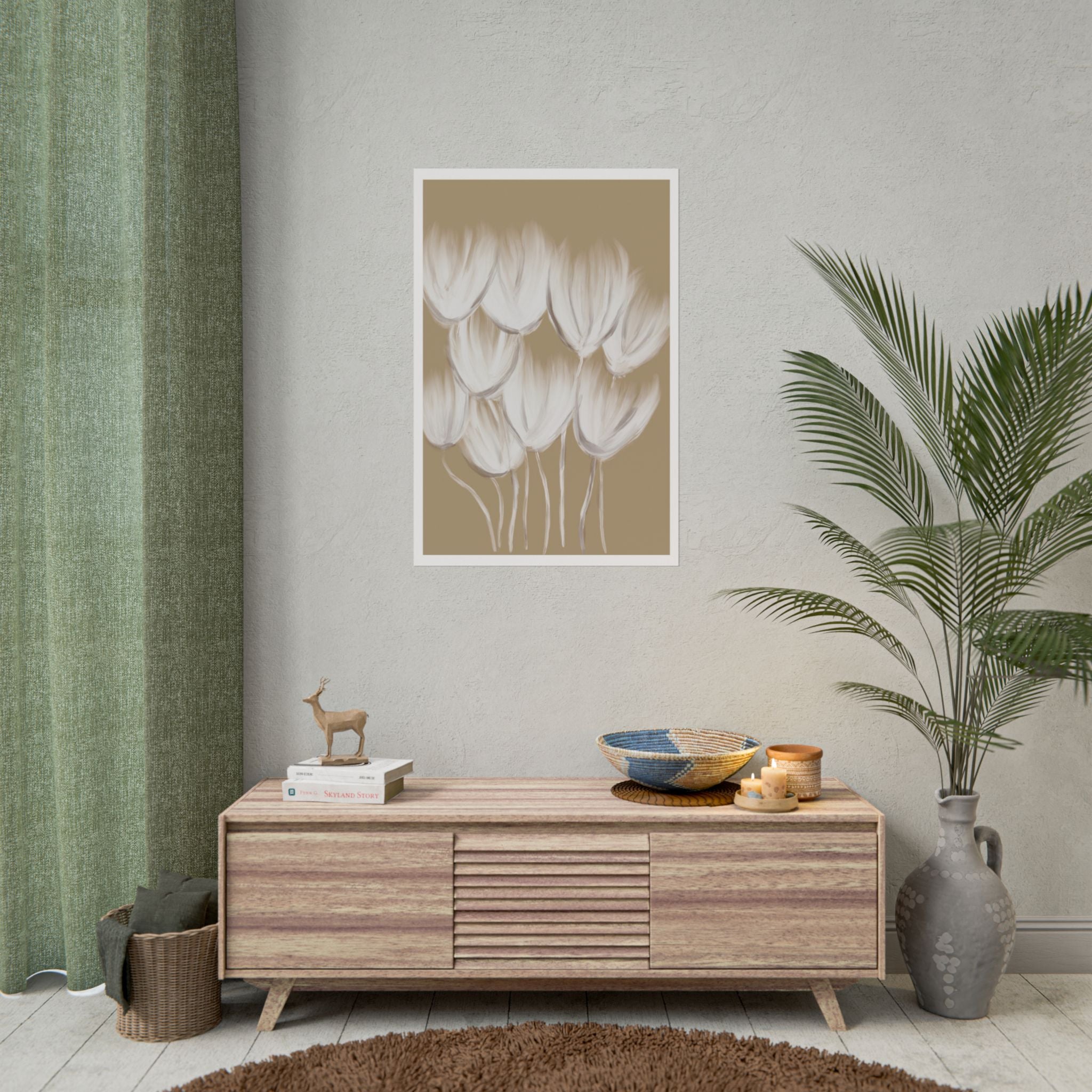 Ivory Petal Stillness - Poster