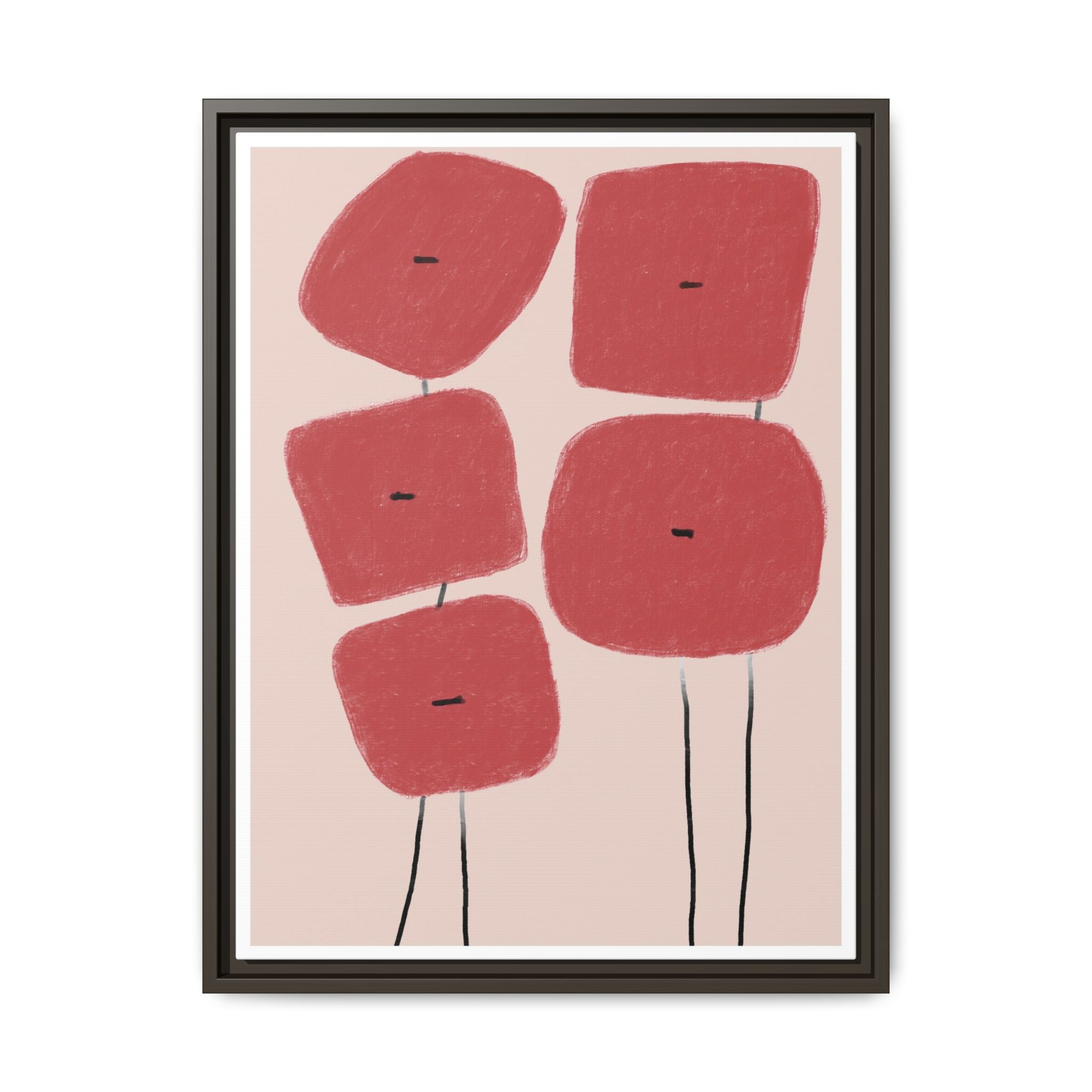 Crimson Quiet Balance - Framed