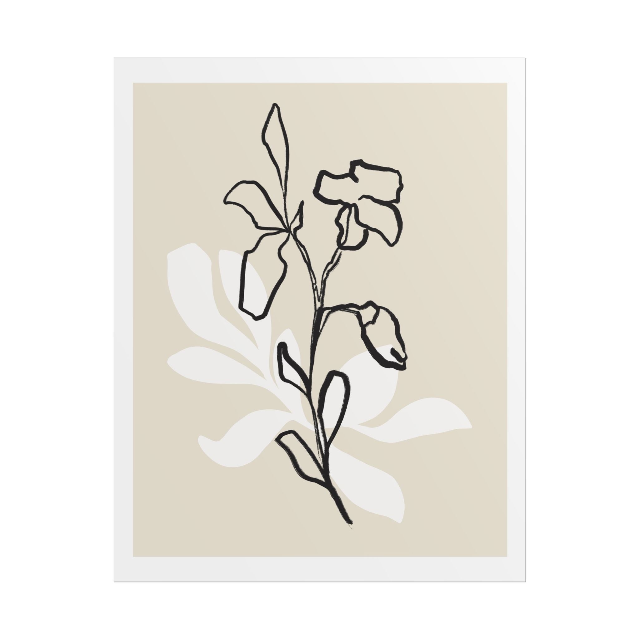 Ivory Bloom Whisper Lines - Poster