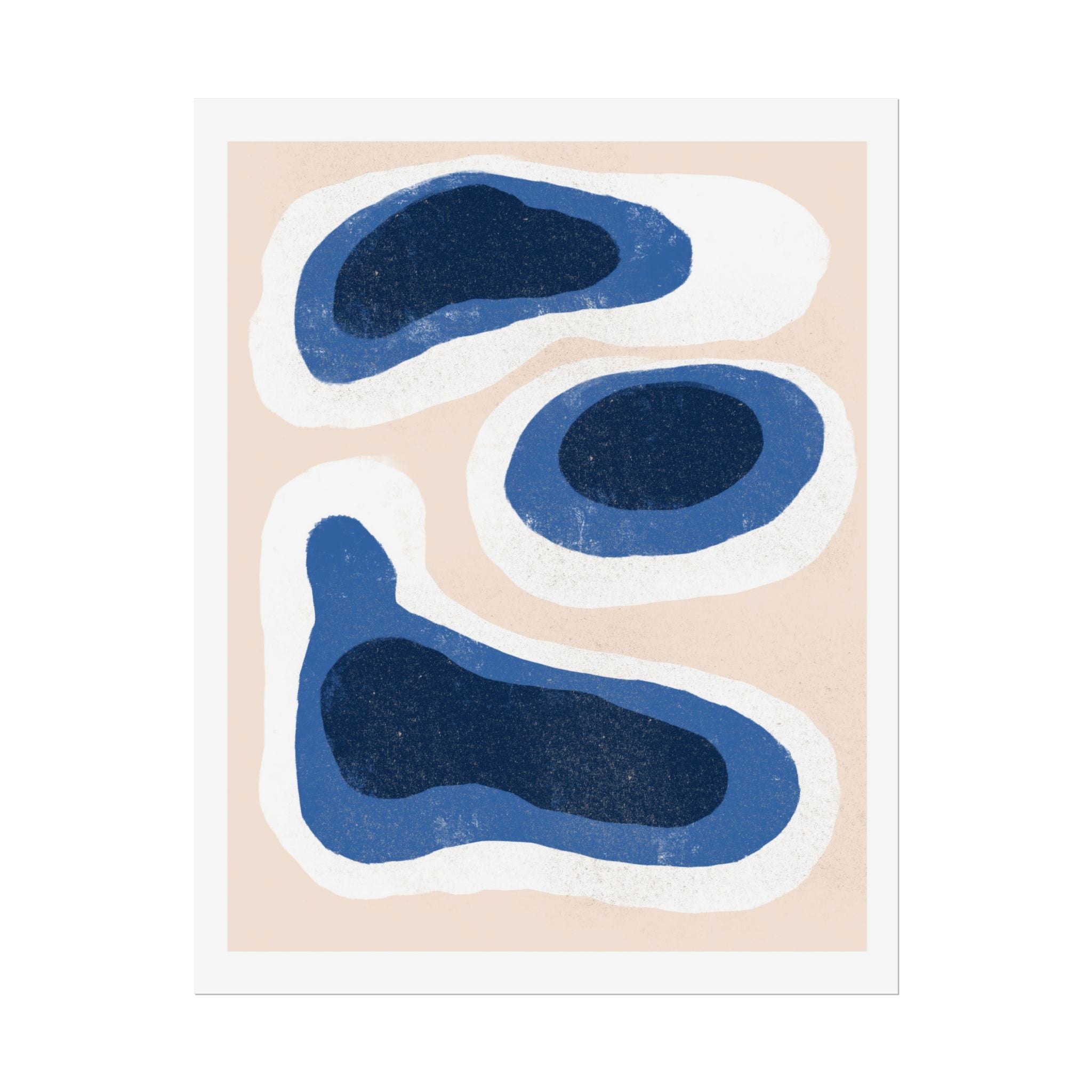 Indigo Tide Contours - Poster