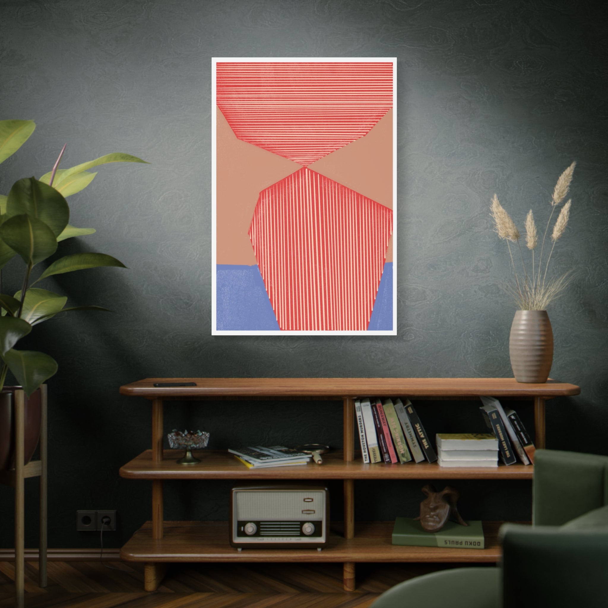 Crimson Axis Drift - Canvas