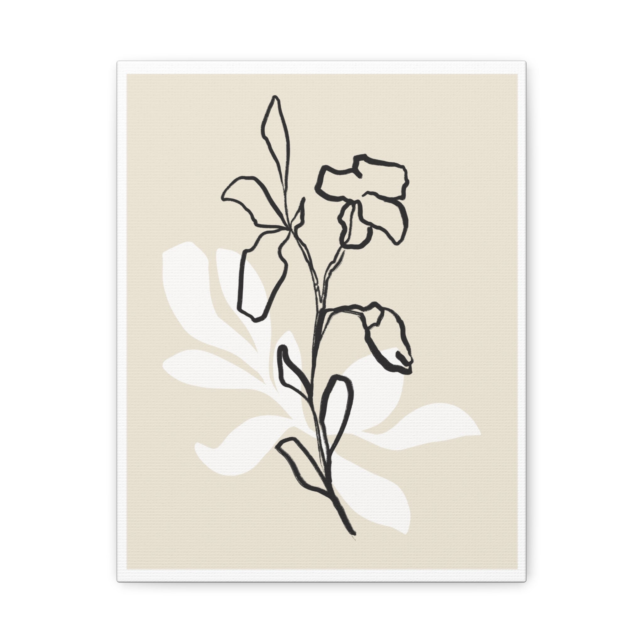 Ivory Bloom Whisper Lines - Canvas