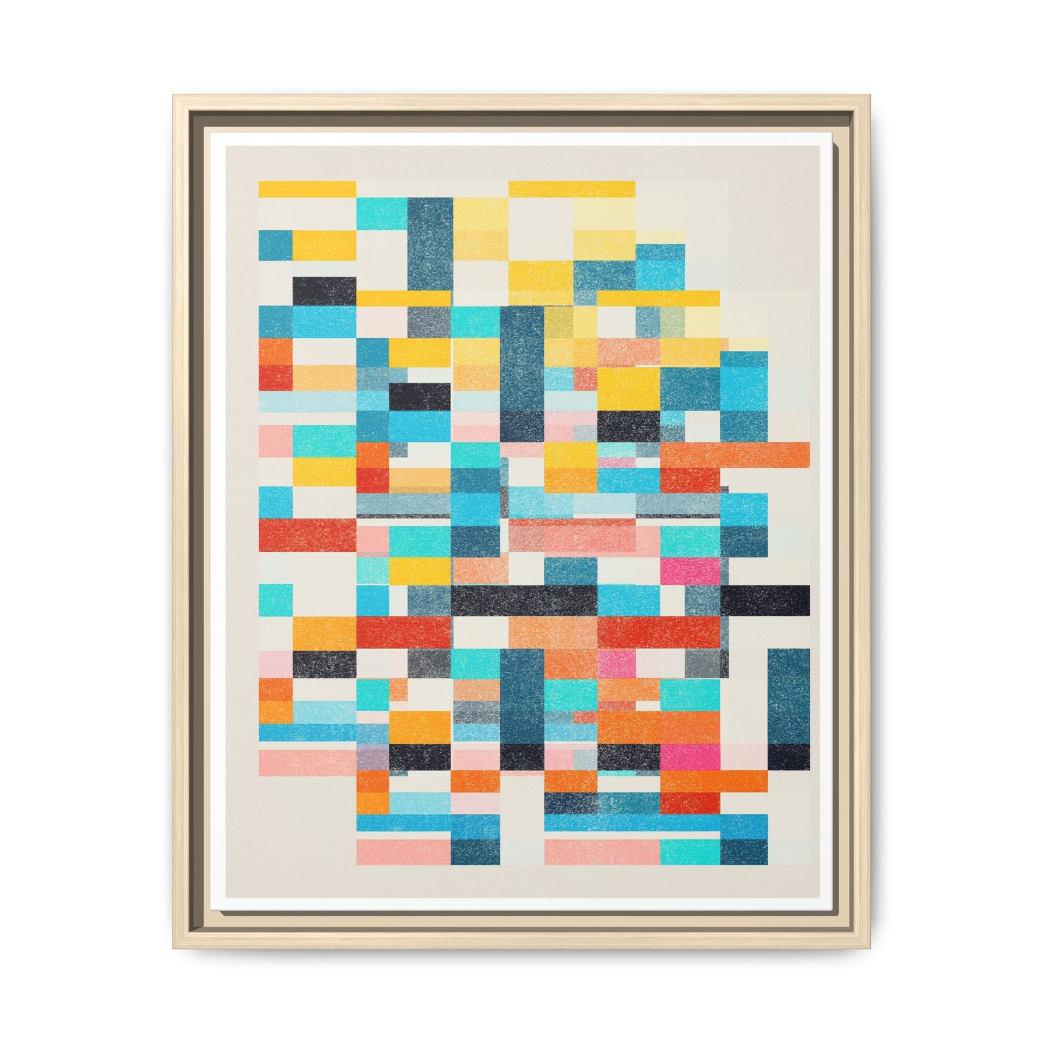 Chromatic Grid Reverie - Framed