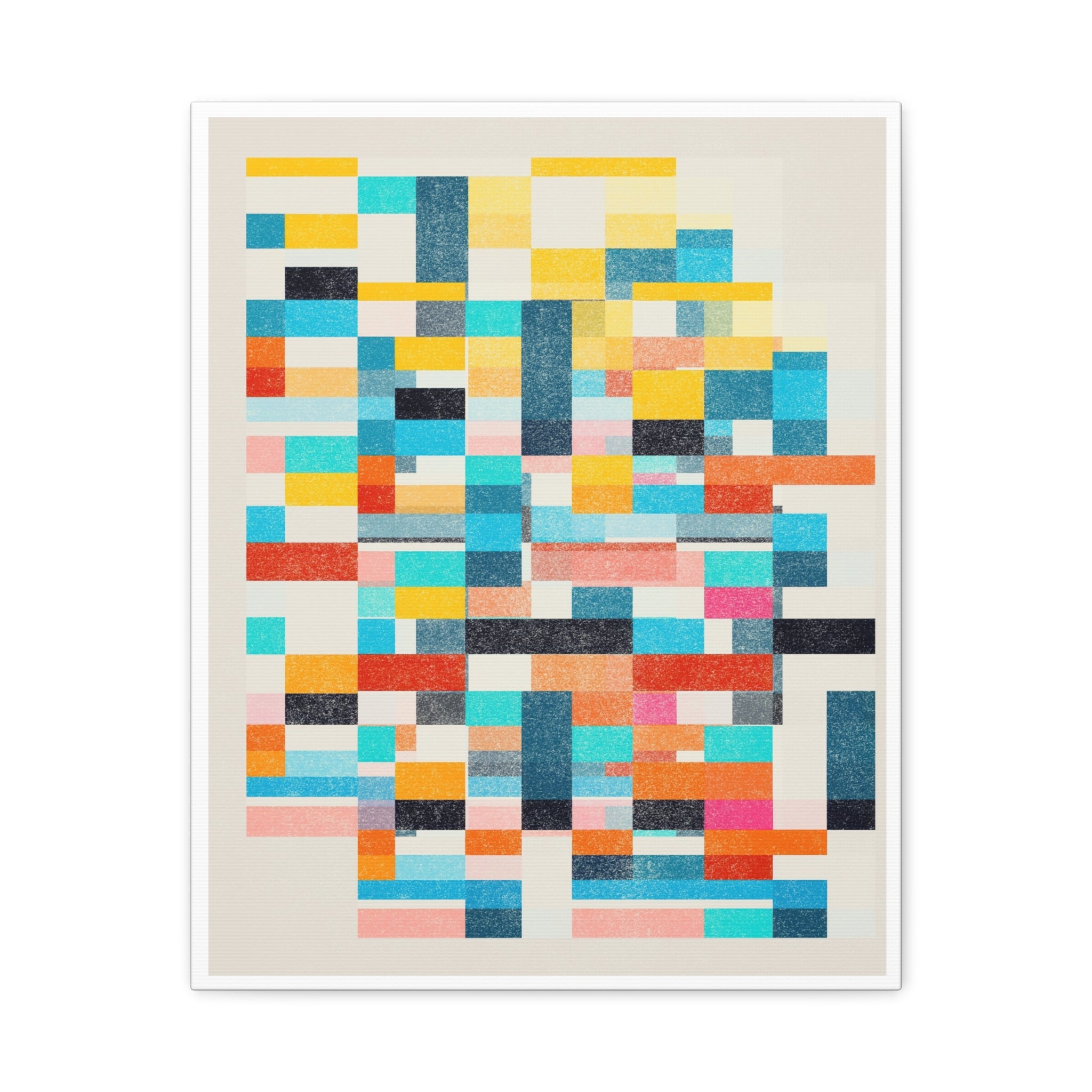 Chromatic Grid Reverie - Canvas