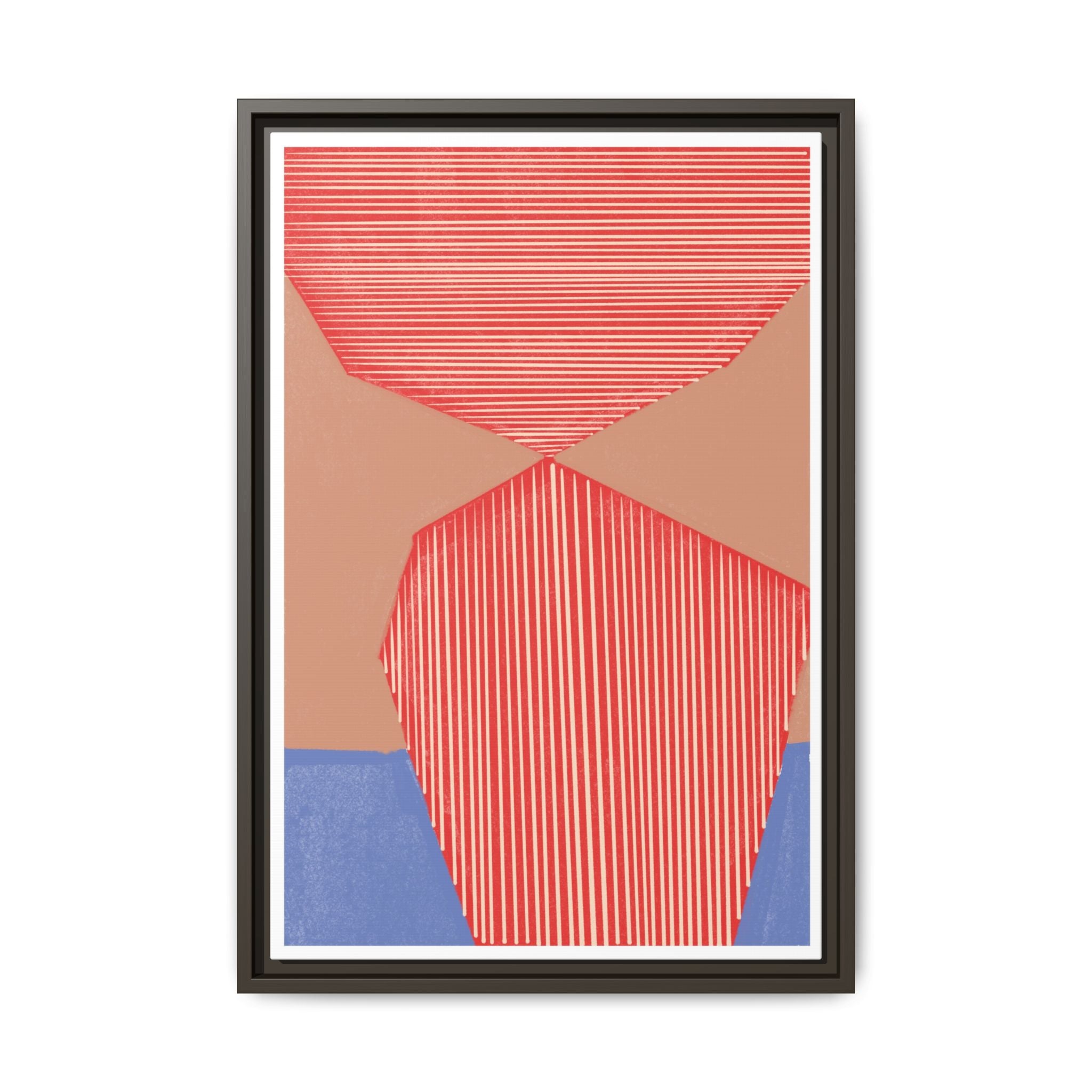 Crimson Axis Drift - Framed