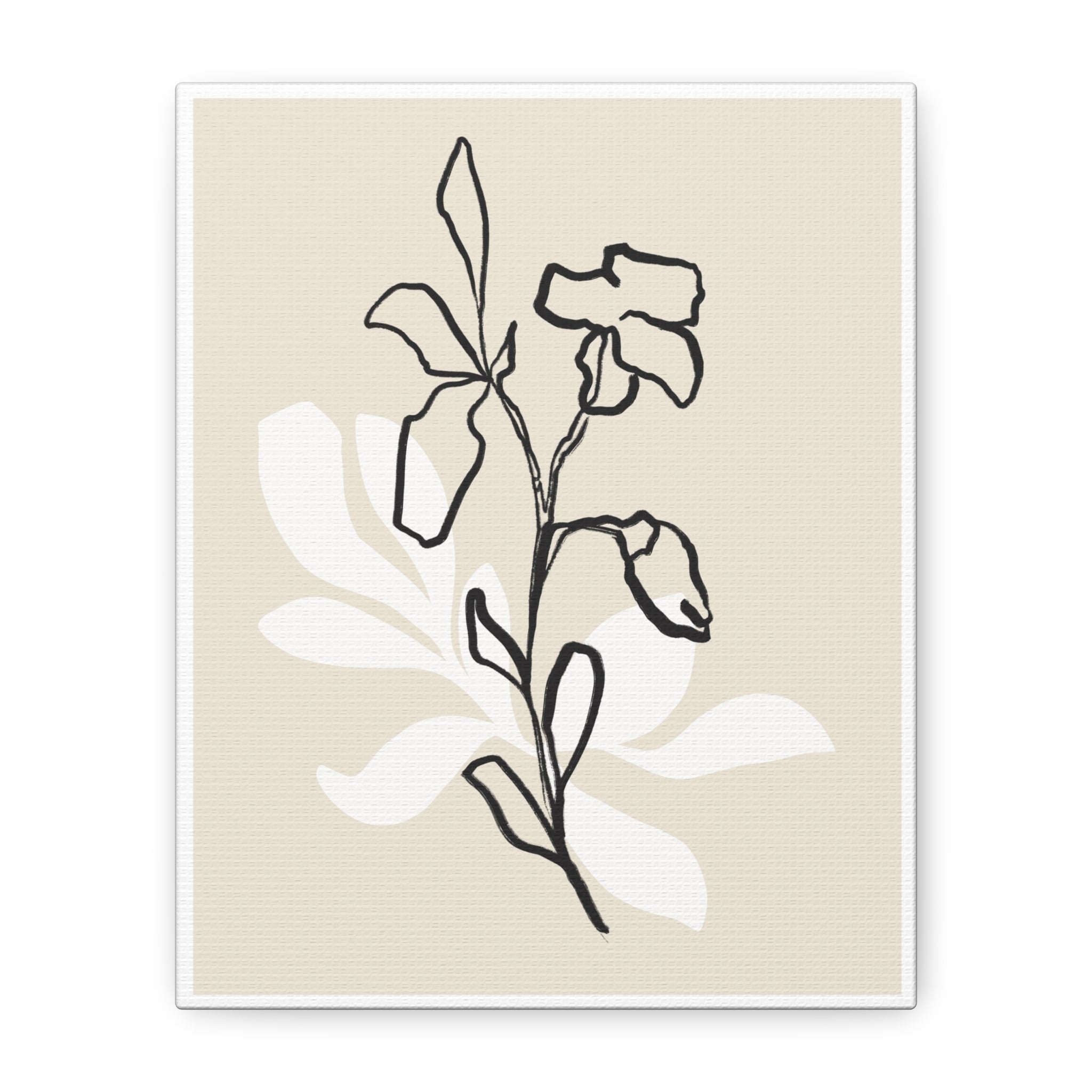 Ivory Bloom Whisper Lines - Canvas