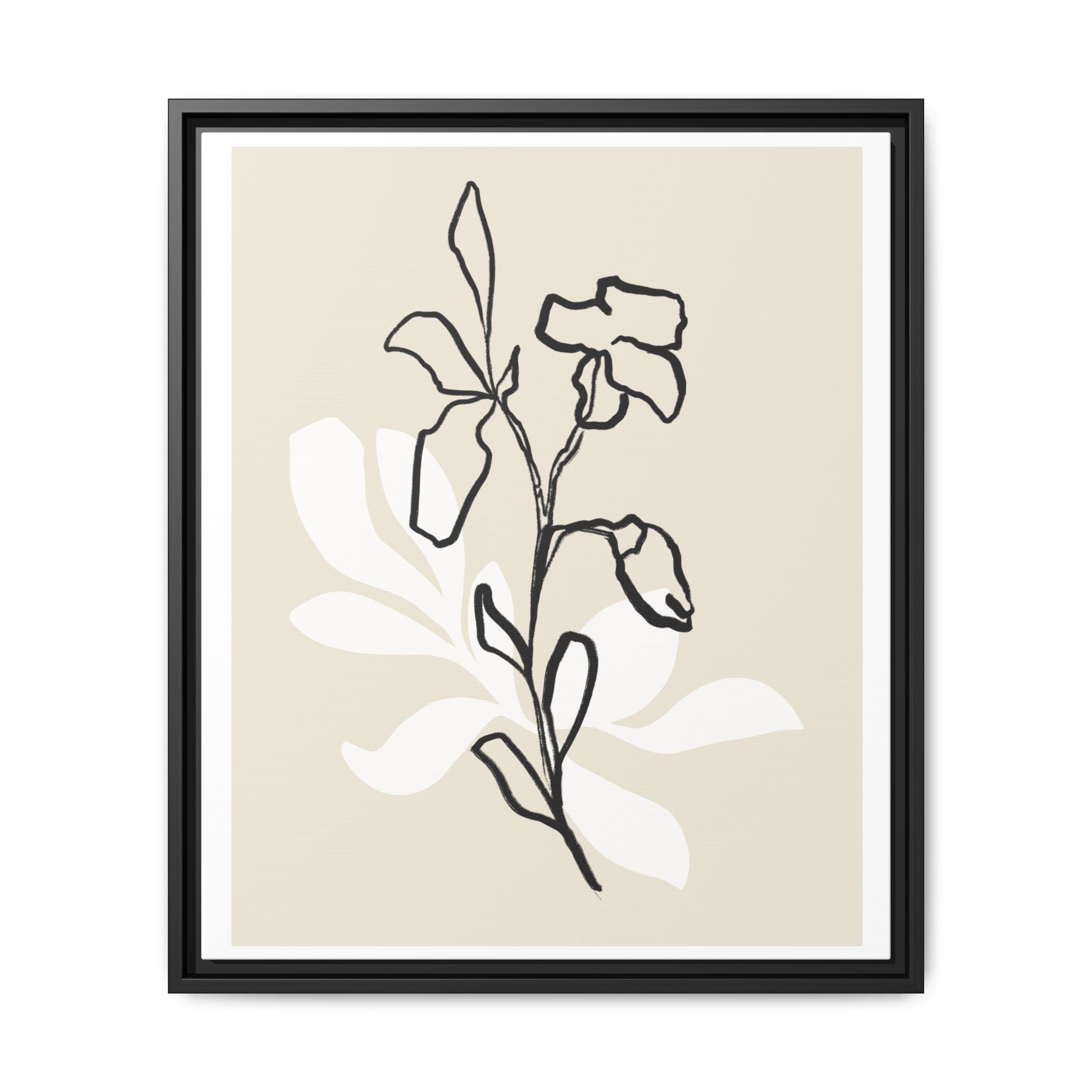Ivory Bloom Whisper Lines - Framed