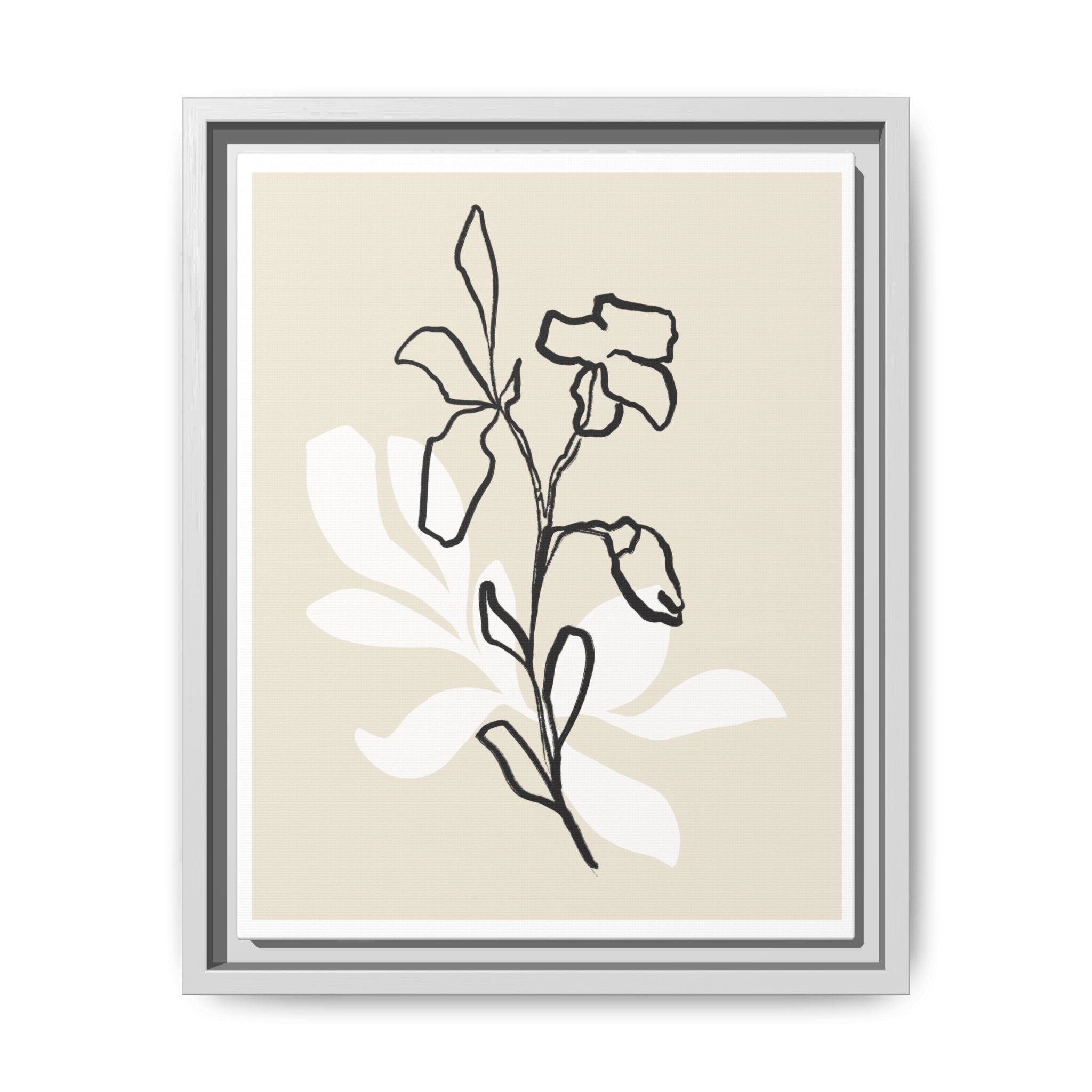 Ivory Bloom Whisper Lines - Framed