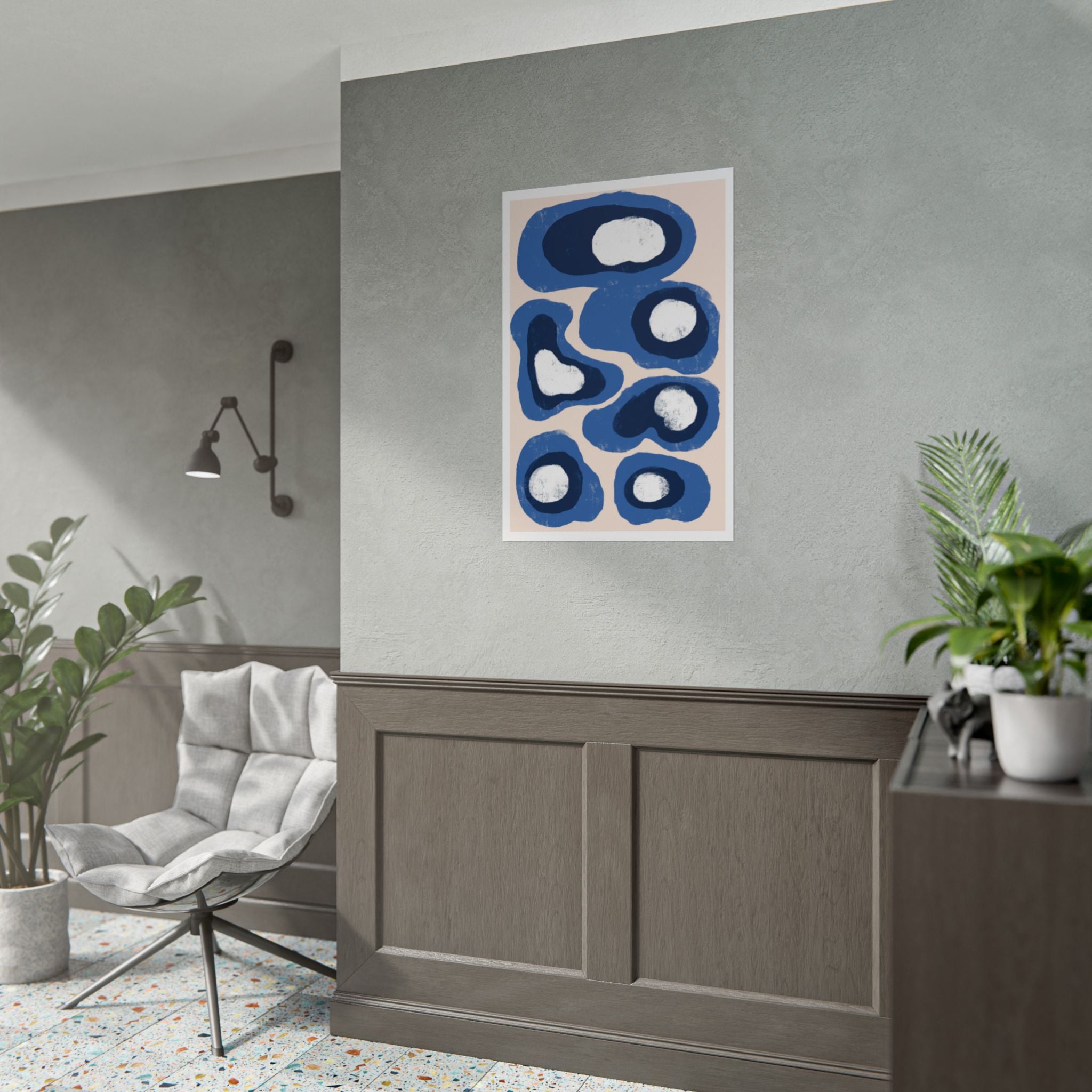 Indigo Orbit Mosaic - Poster