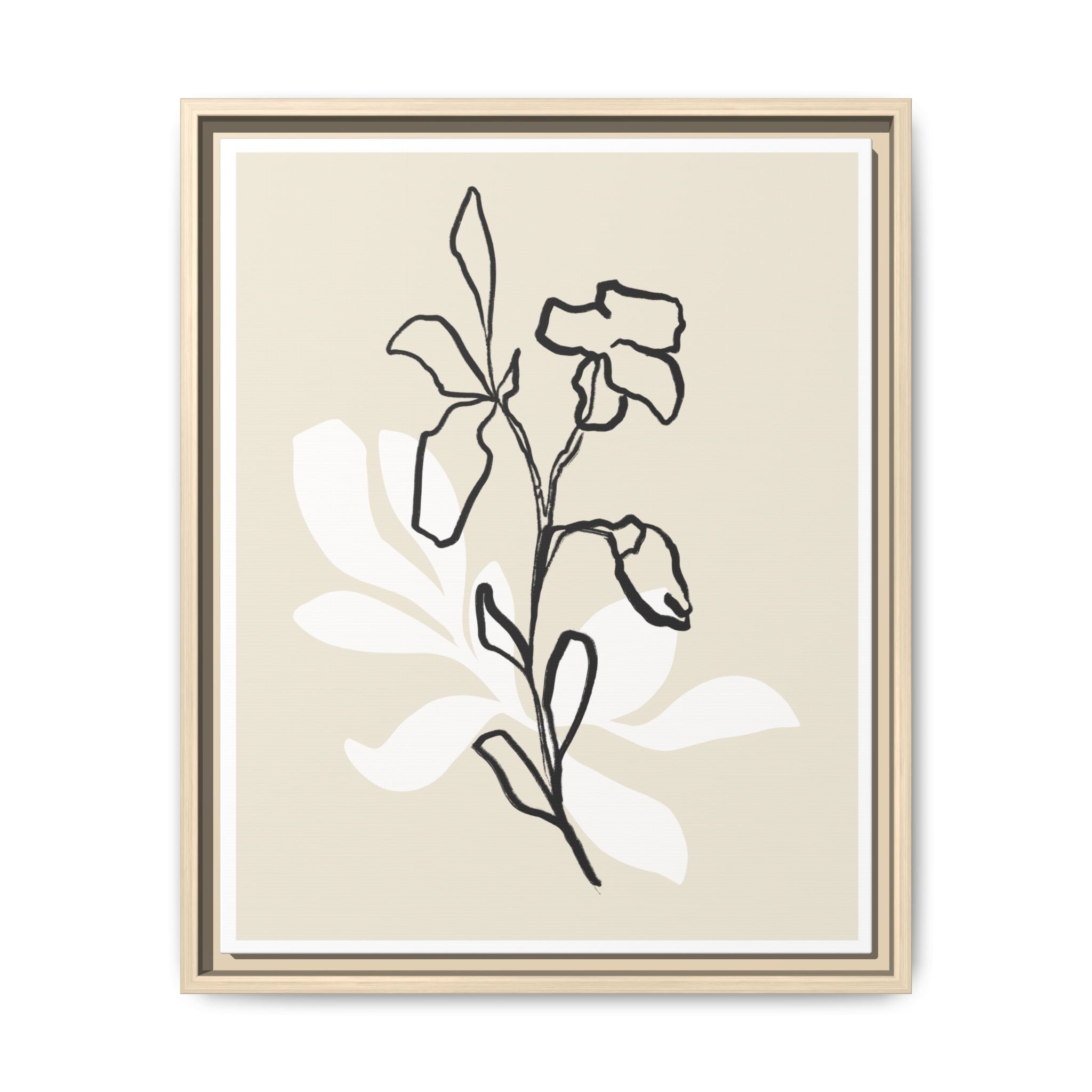 Ivory Bloom Whisper Lines - Framed