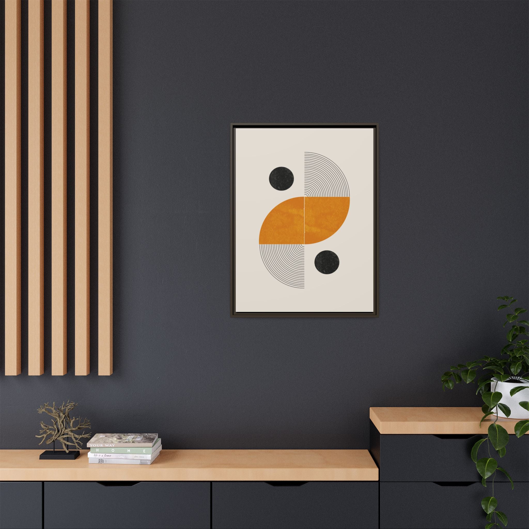 Amber Orbit Balance - Framed