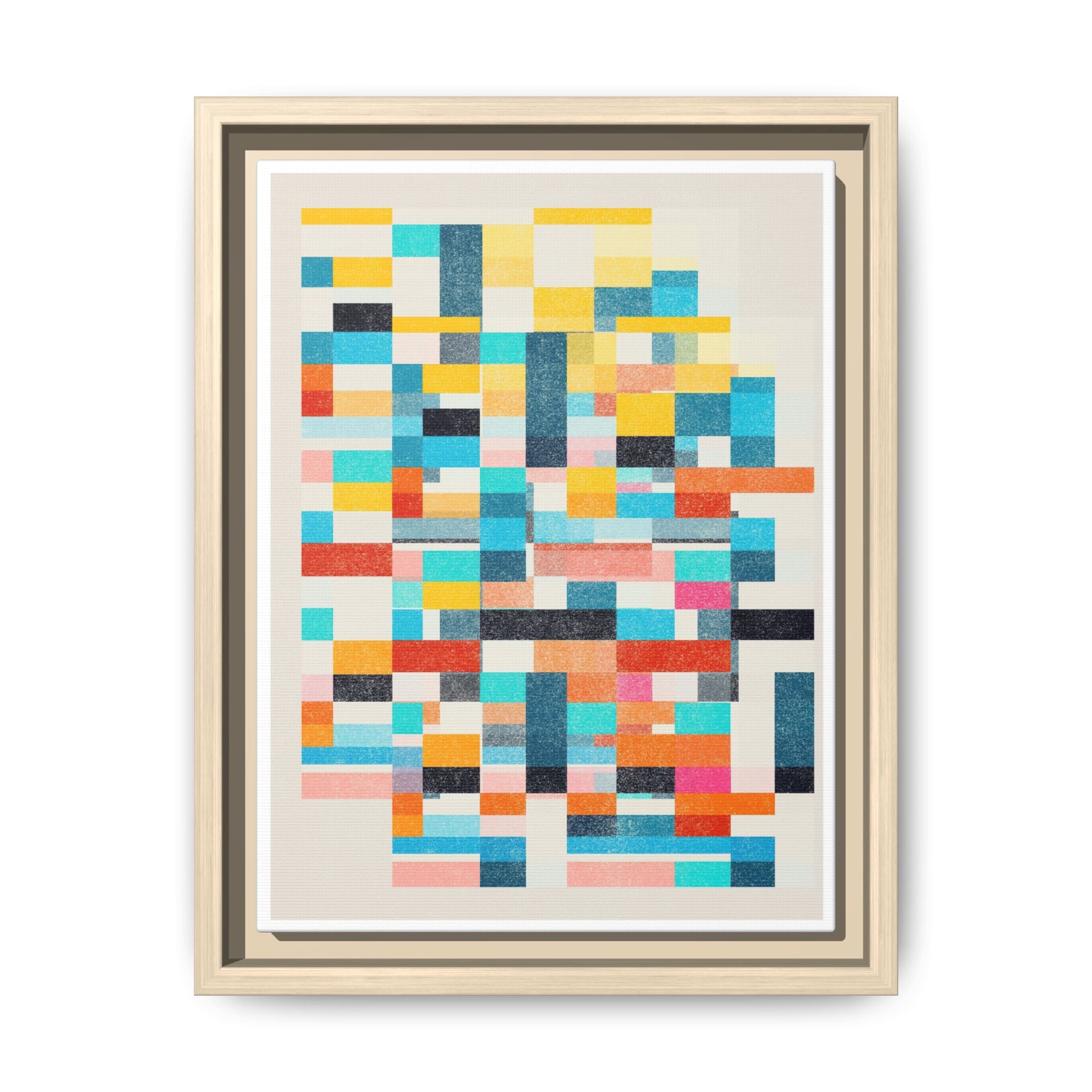 Chromatic Grid Reverie - Framed