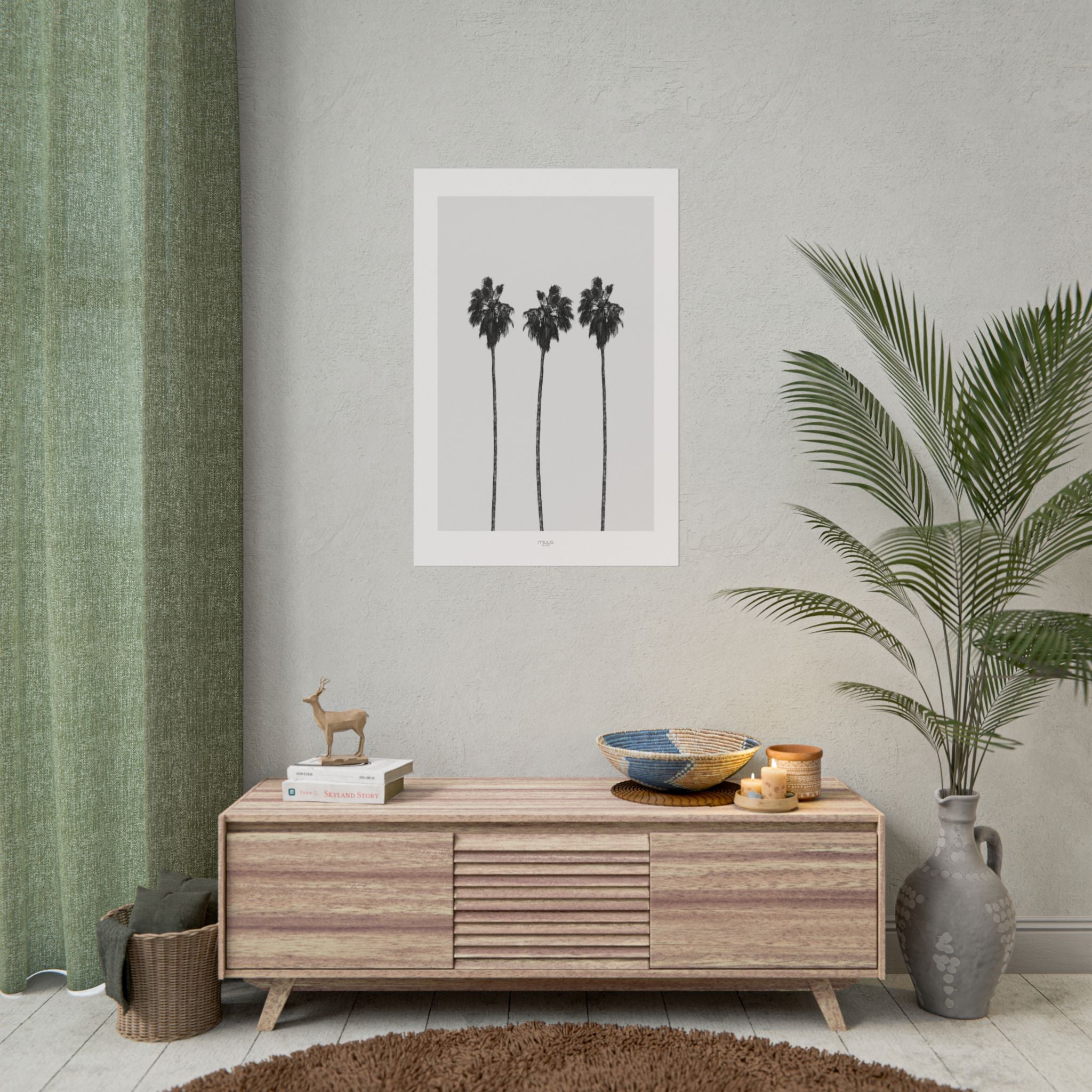 Silver Coast Palm Trio - Poster