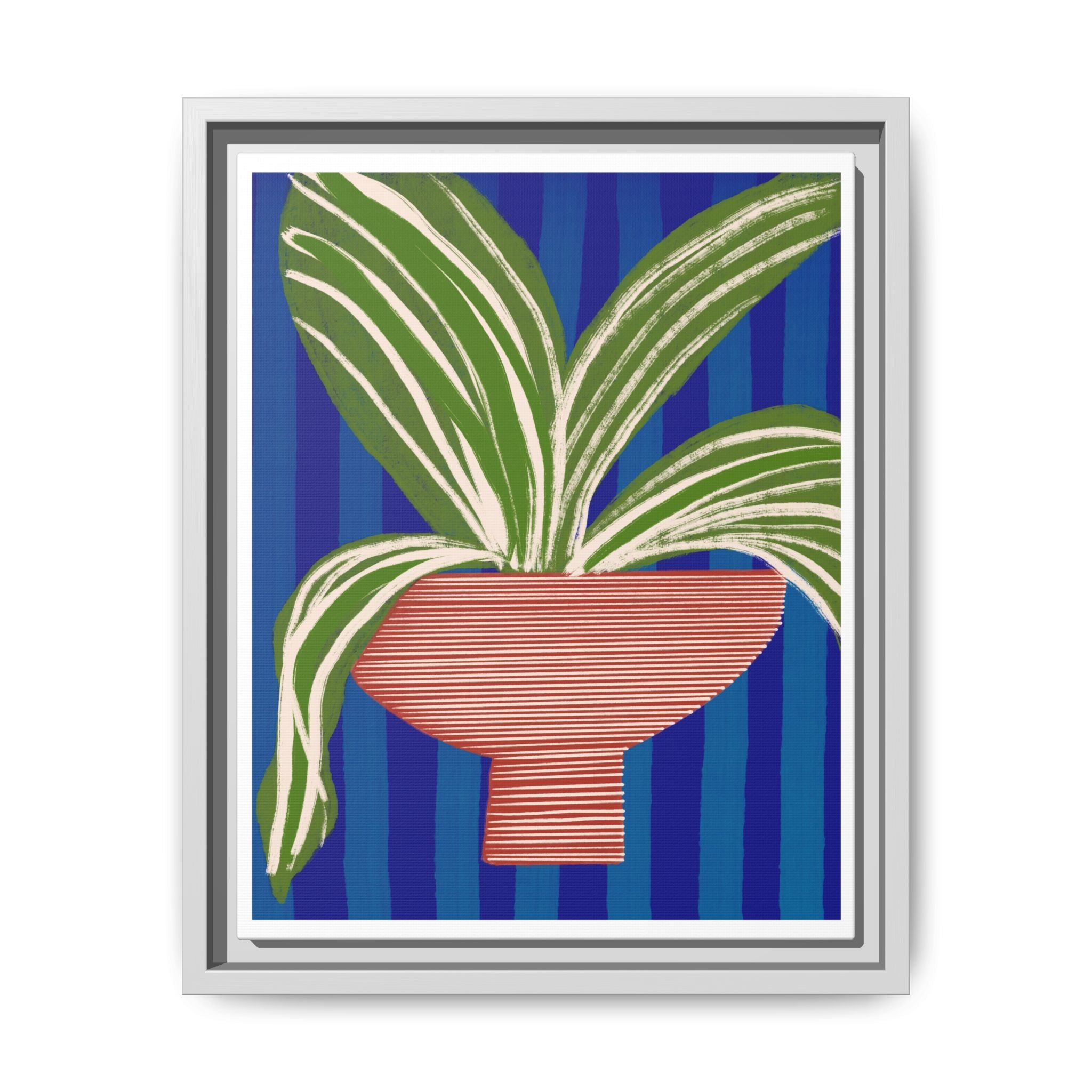 Cobalt Palm Contrast - Framed