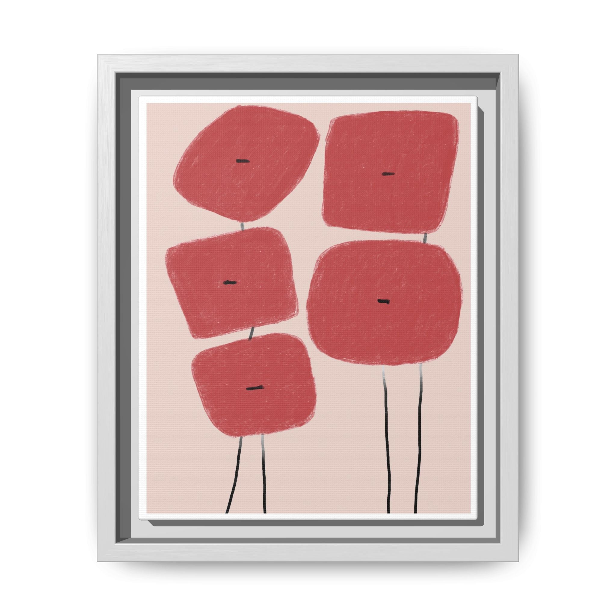 Crimson Quiet Balance - Framed