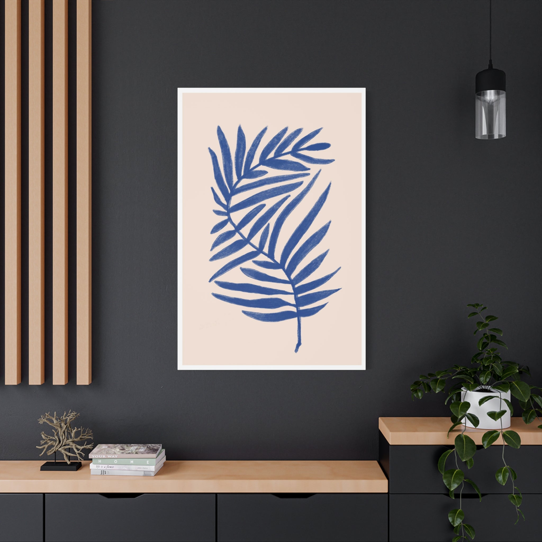 Sapphire Frond Harmony - Canvas