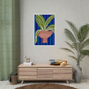Cobalt Palm Contrast - Poster