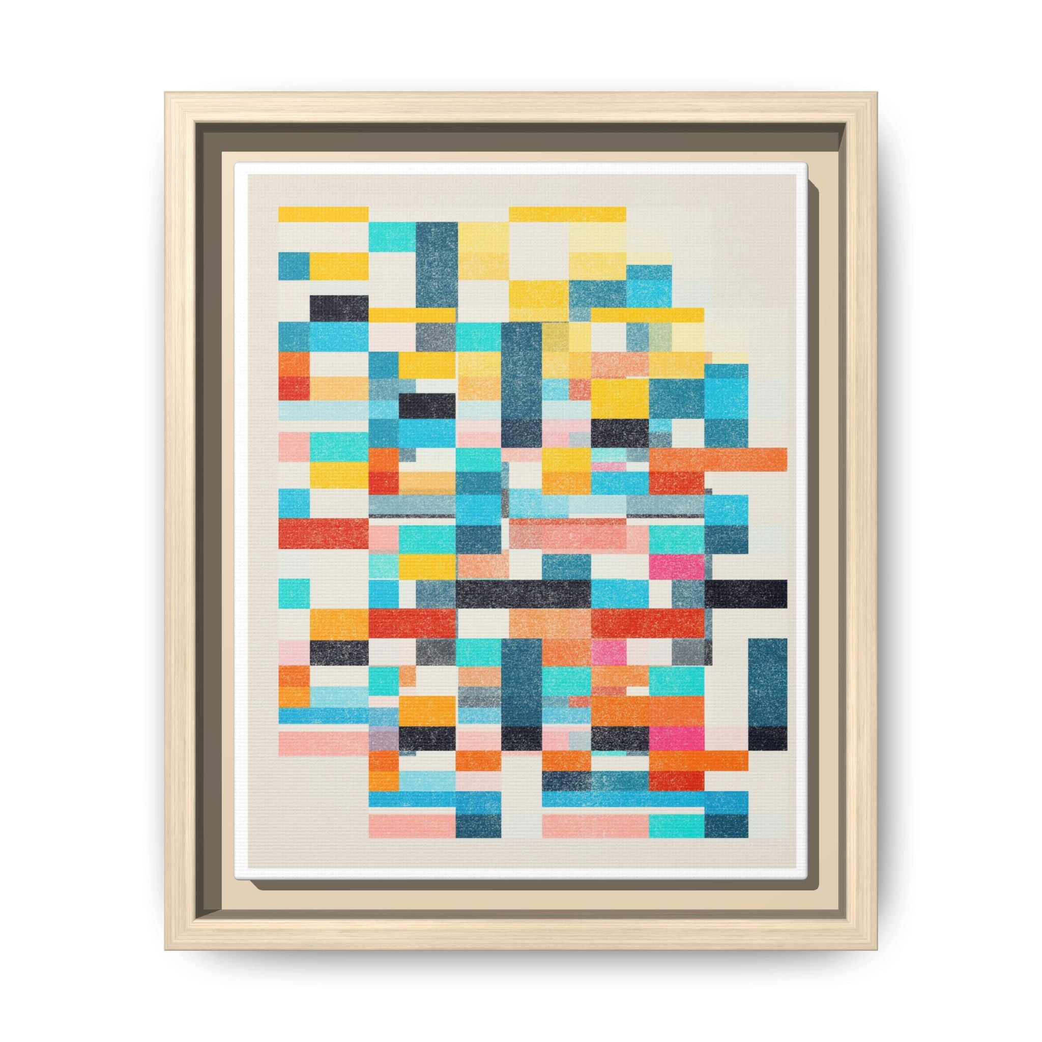 Chromatic Grid Reverie - Framed