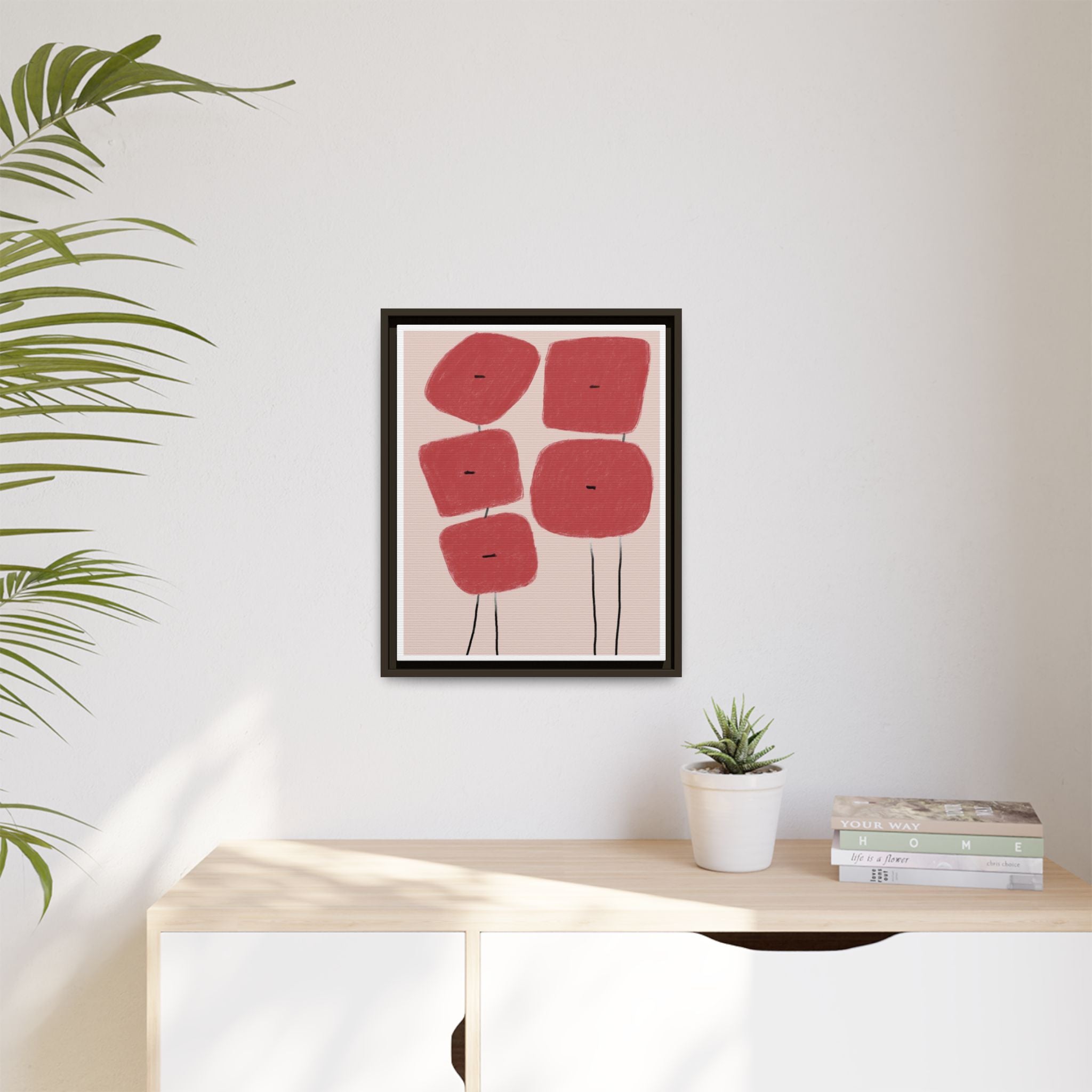 Crimson Quiet Balance - Framed