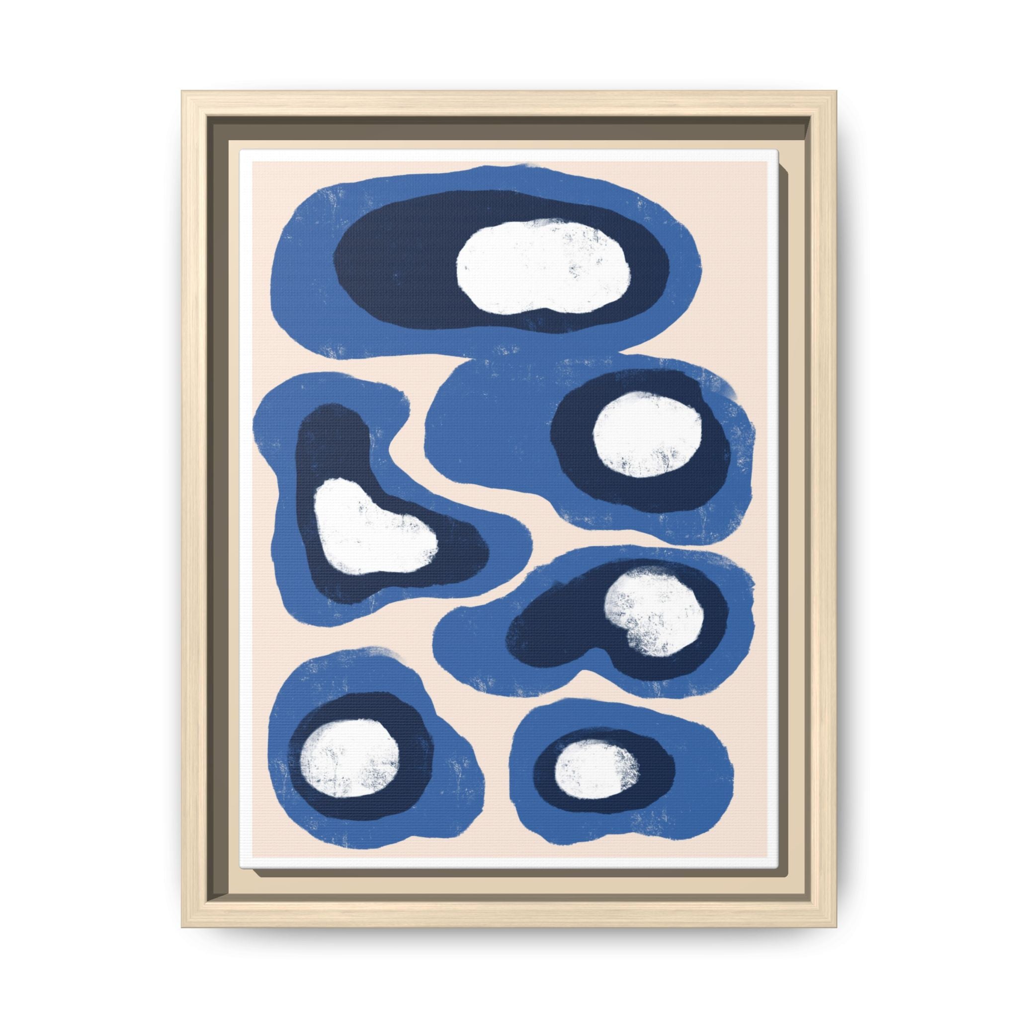 Indigo Orbit Mosaic - Framed