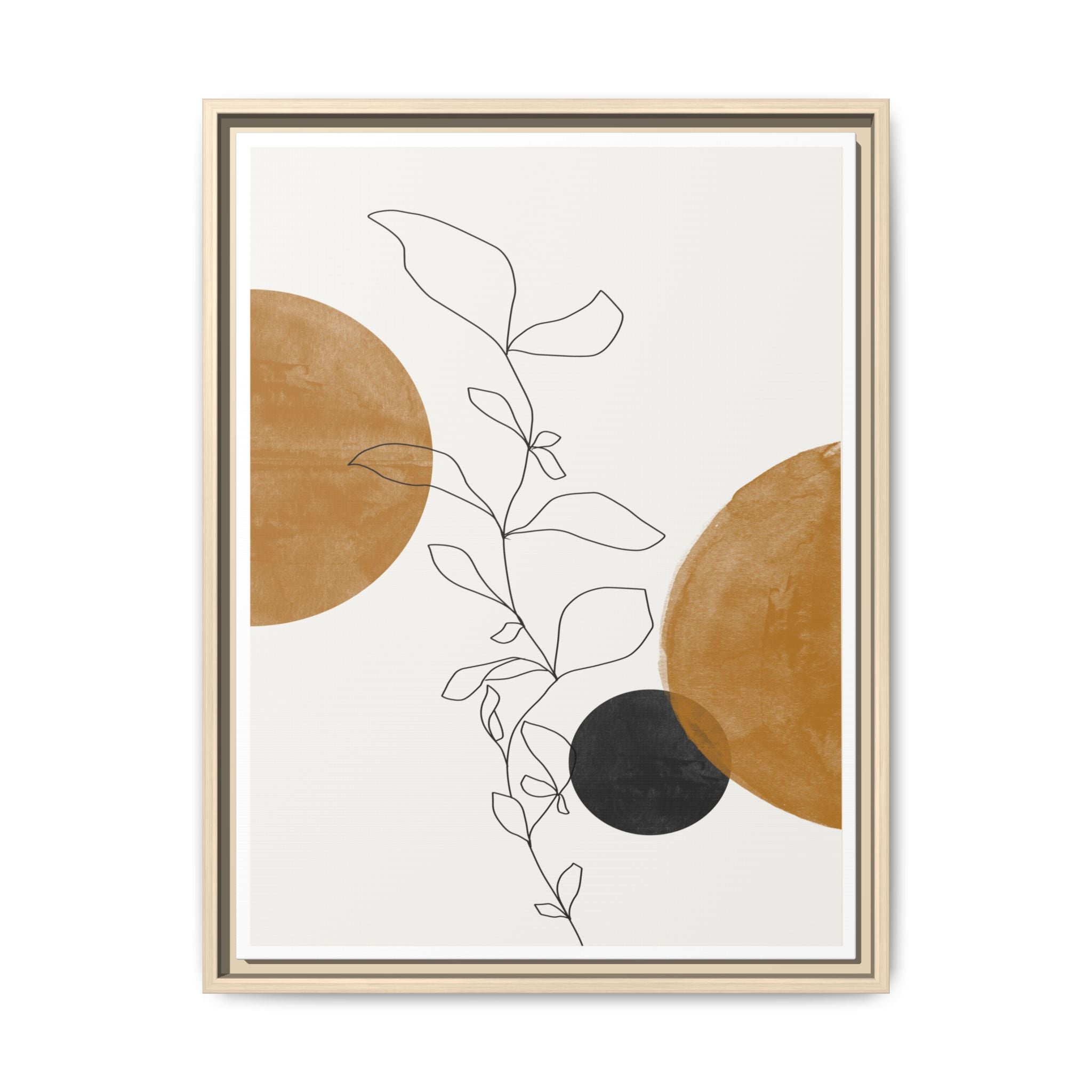 Amber Botanical Drift - Framed