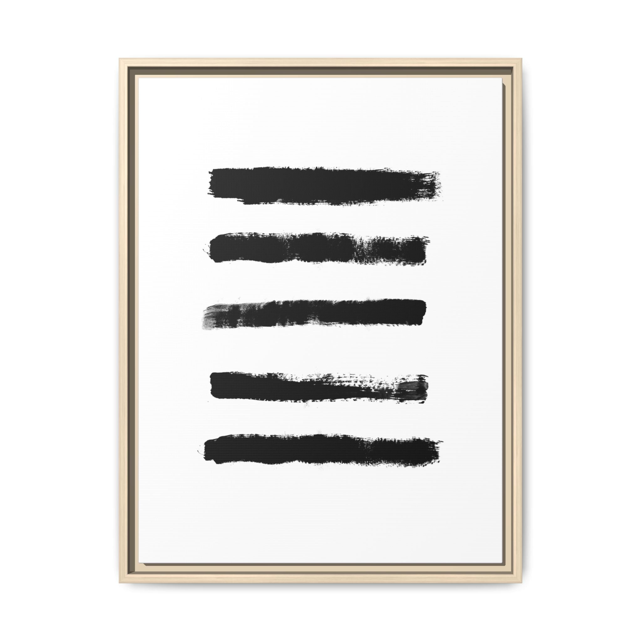 Obsidian Silence Strokes - Framed