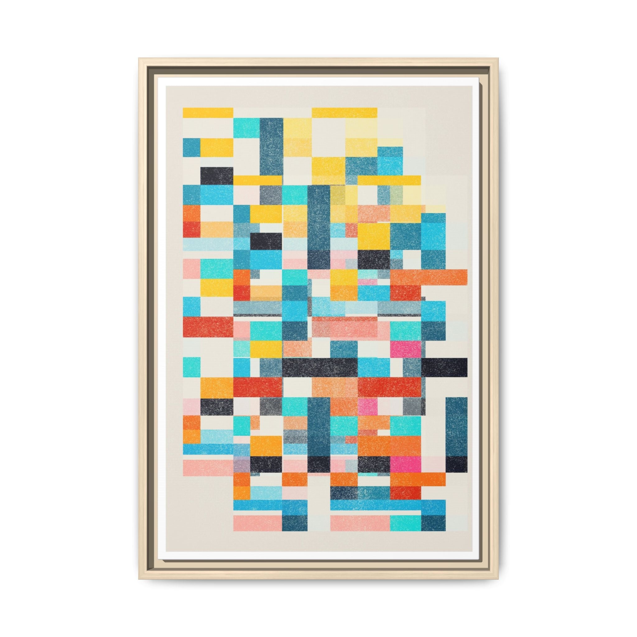 Chromatic Grid Reverie - Framed