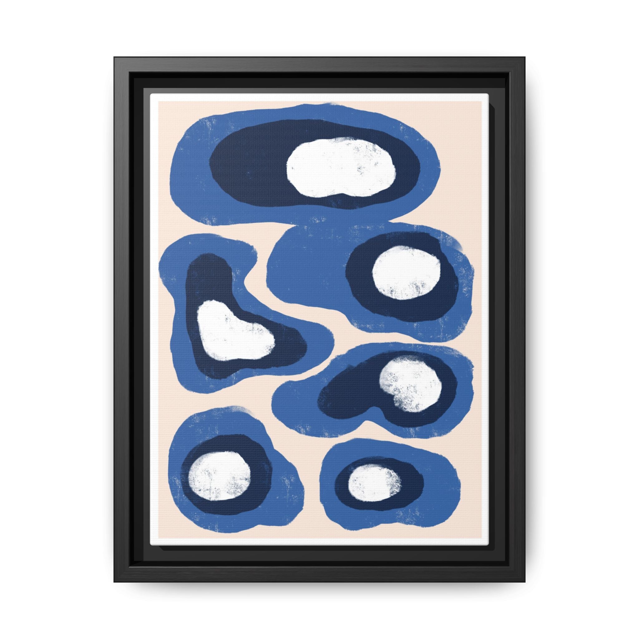 Indigo Orbit Mosaic - Framed