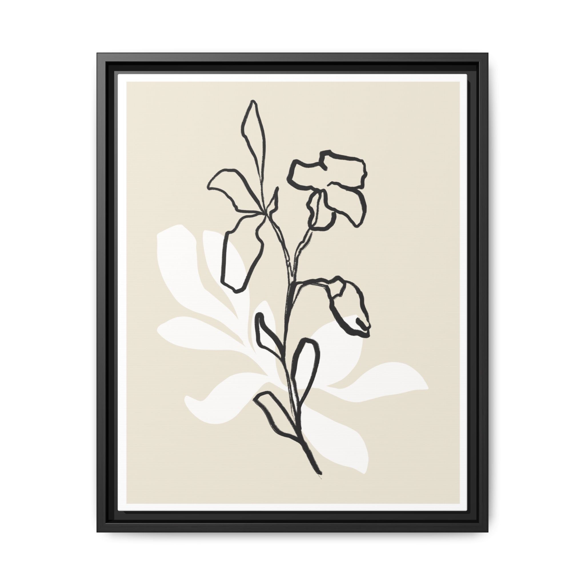 Ivory Bloom Whisper Lines - Framed