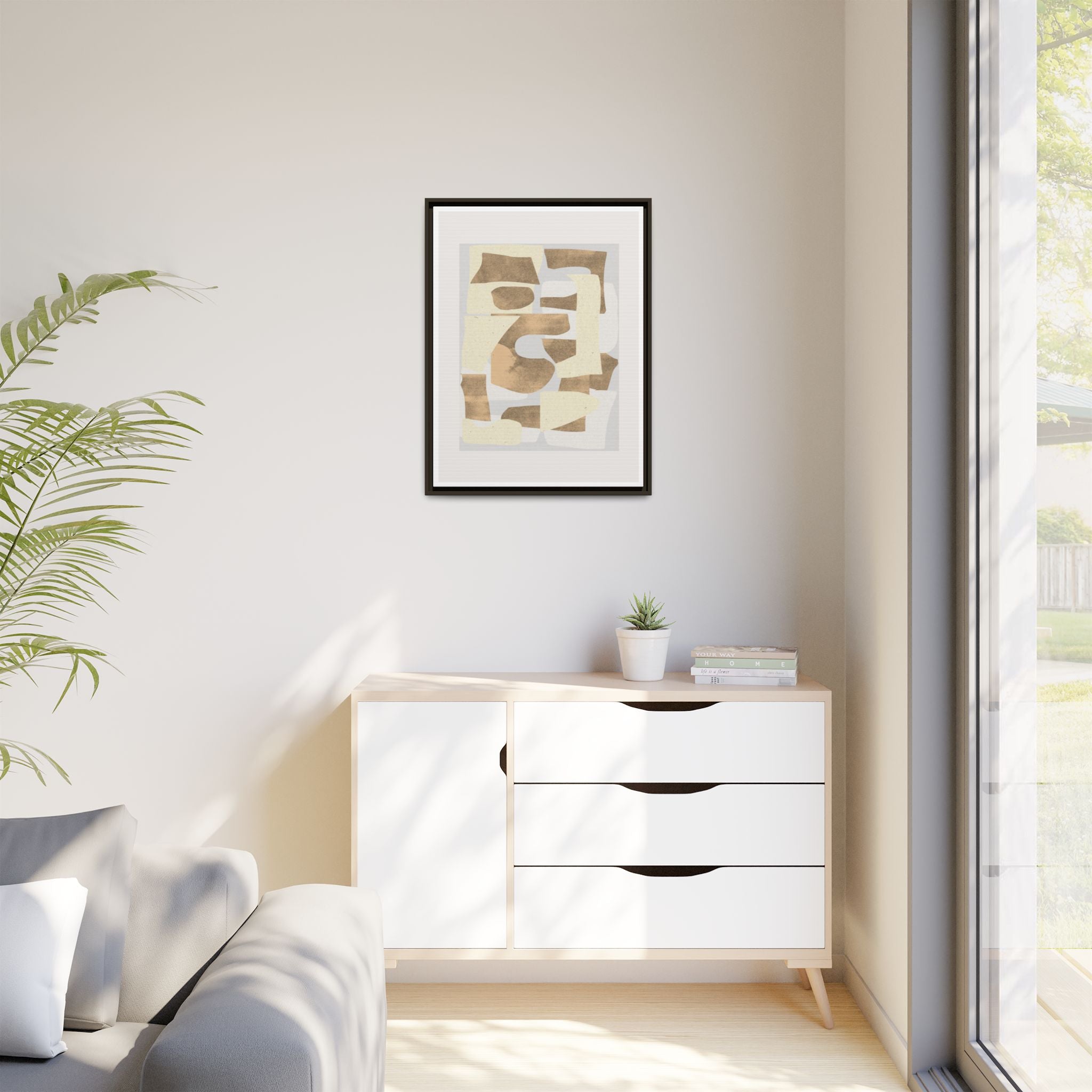 Sandstone Echo Collage Forms - Framed
