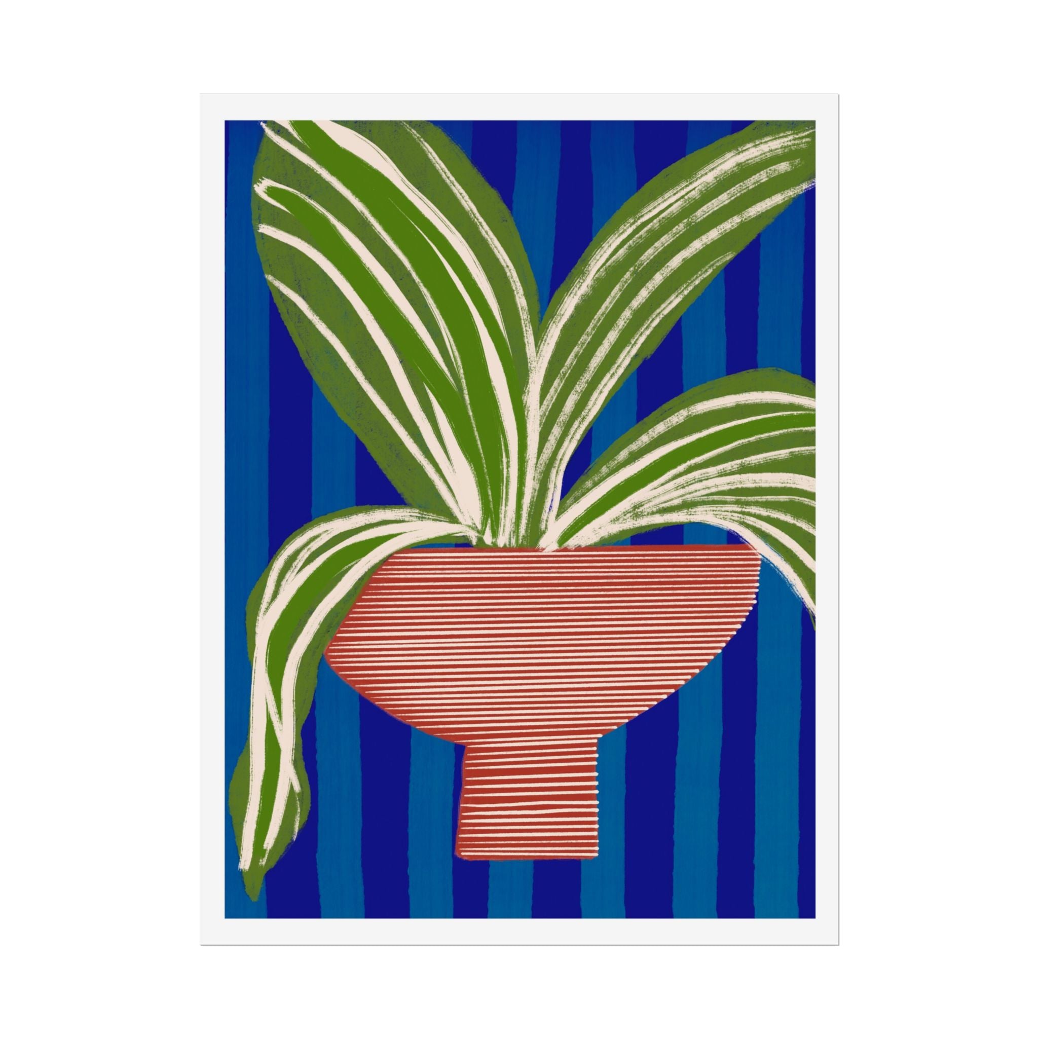 Cobalt Palm Contrast - Poster