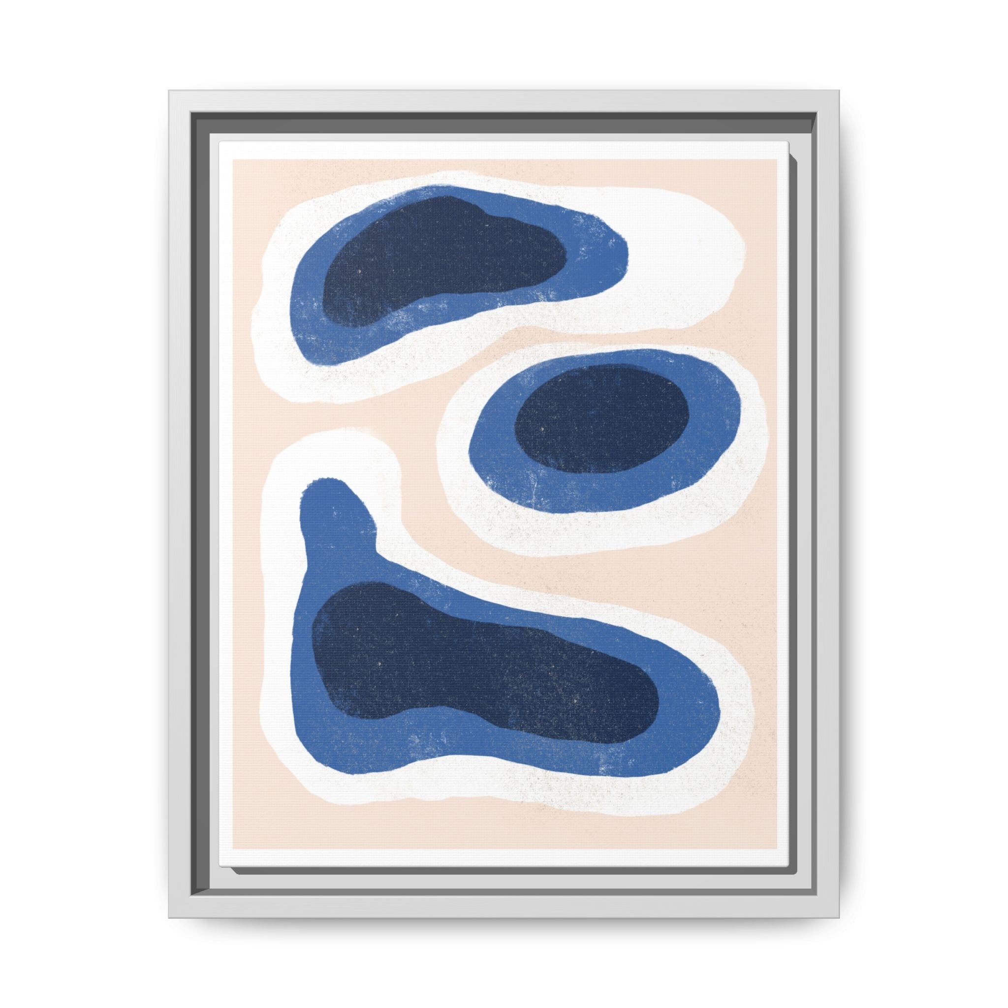 Indigo Tide Contours - Framed