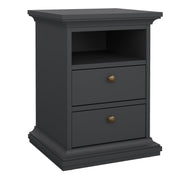Paris Bedside 2 Drawers in Matt Grey