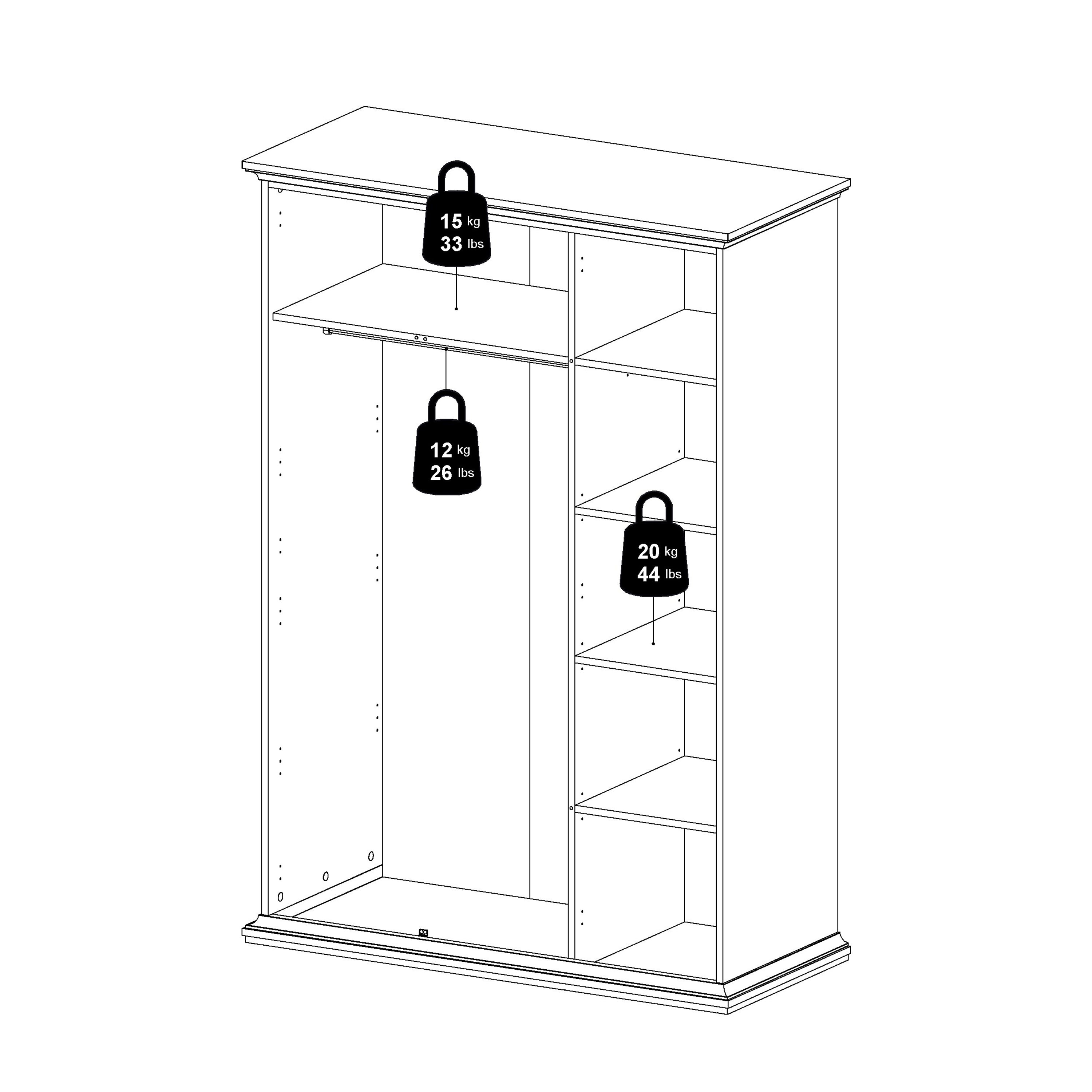 Paris Wardrobe with 2 Doors in Matt Grey