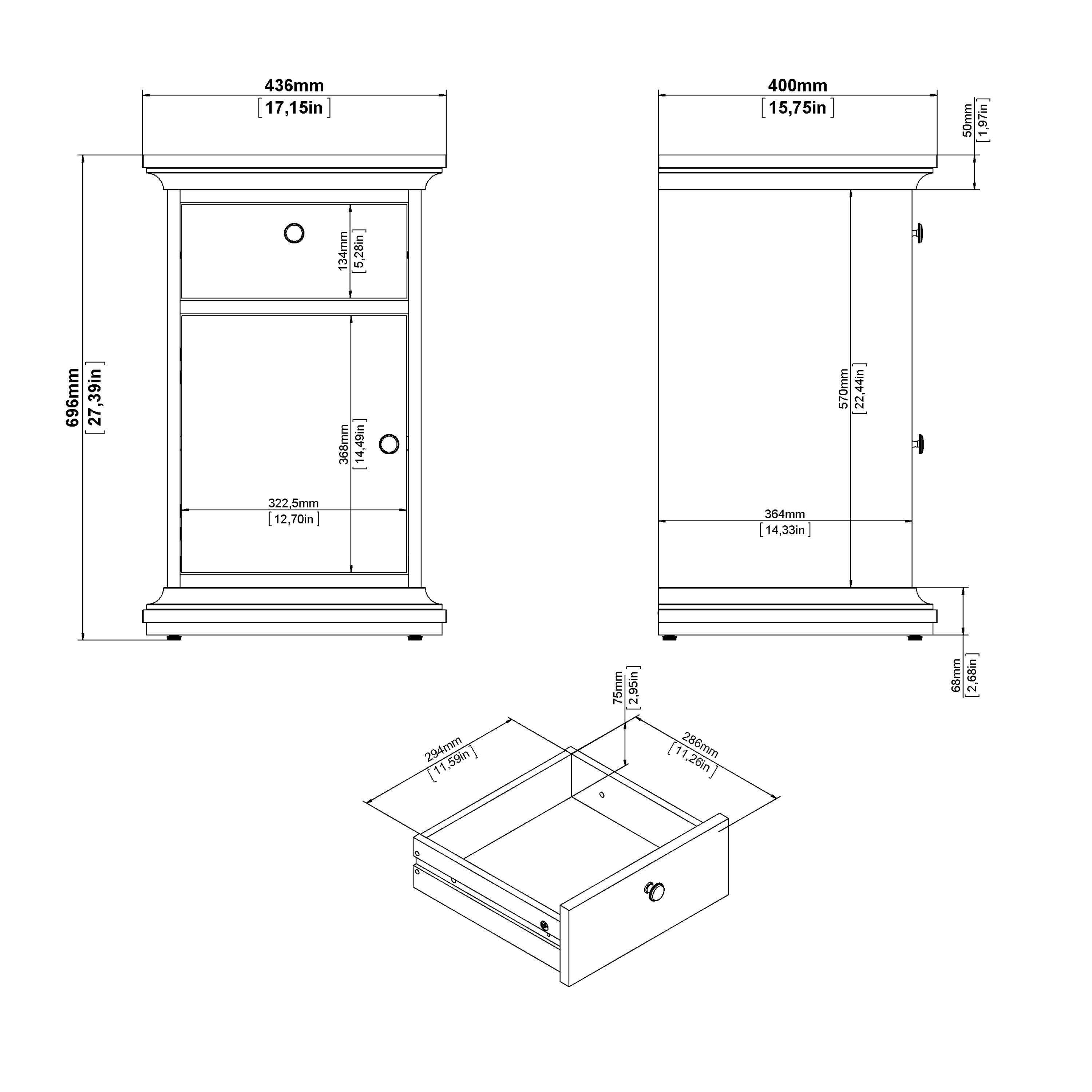 Paris TV-unit 2 frame Doors in White