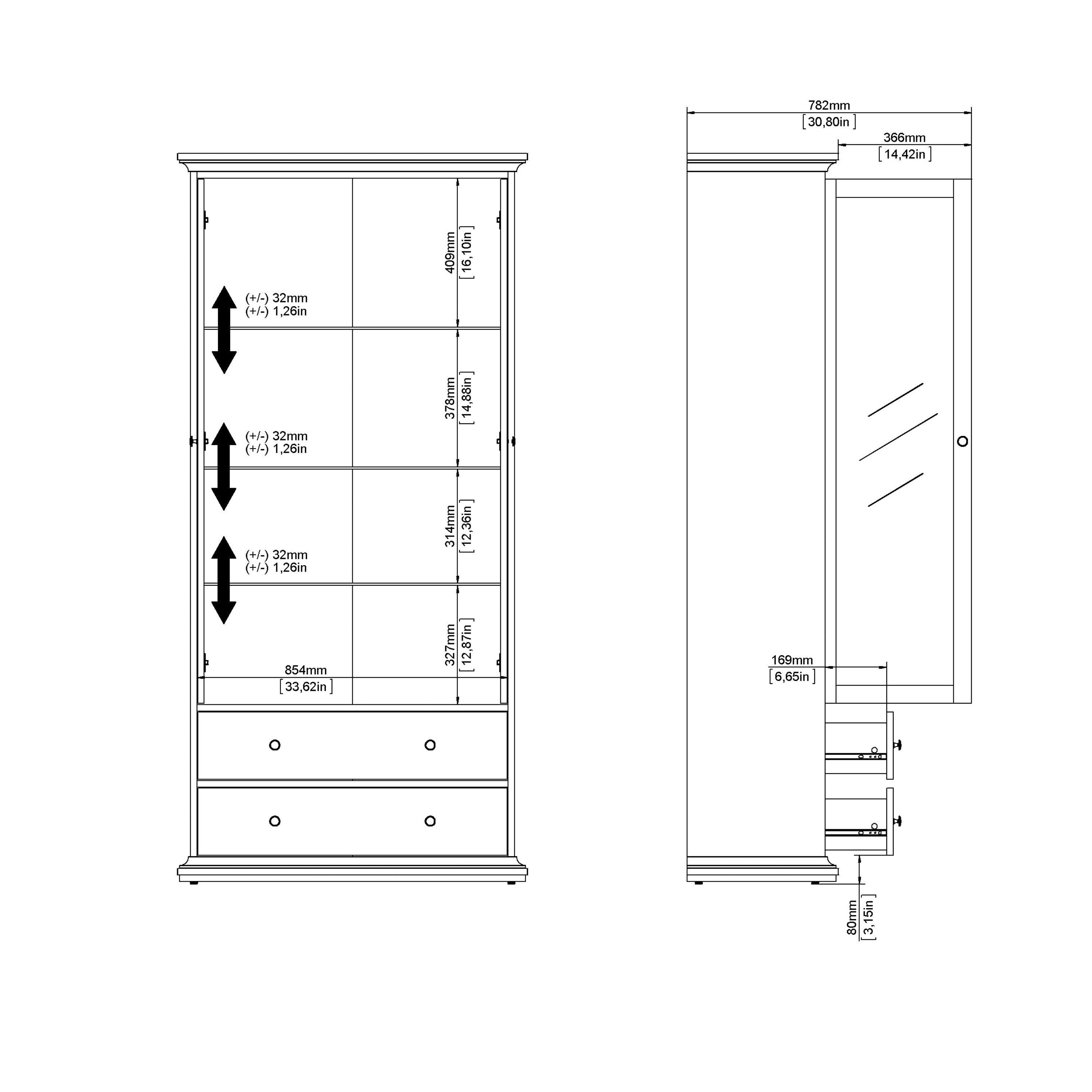 Paris Tall Bookcase in White