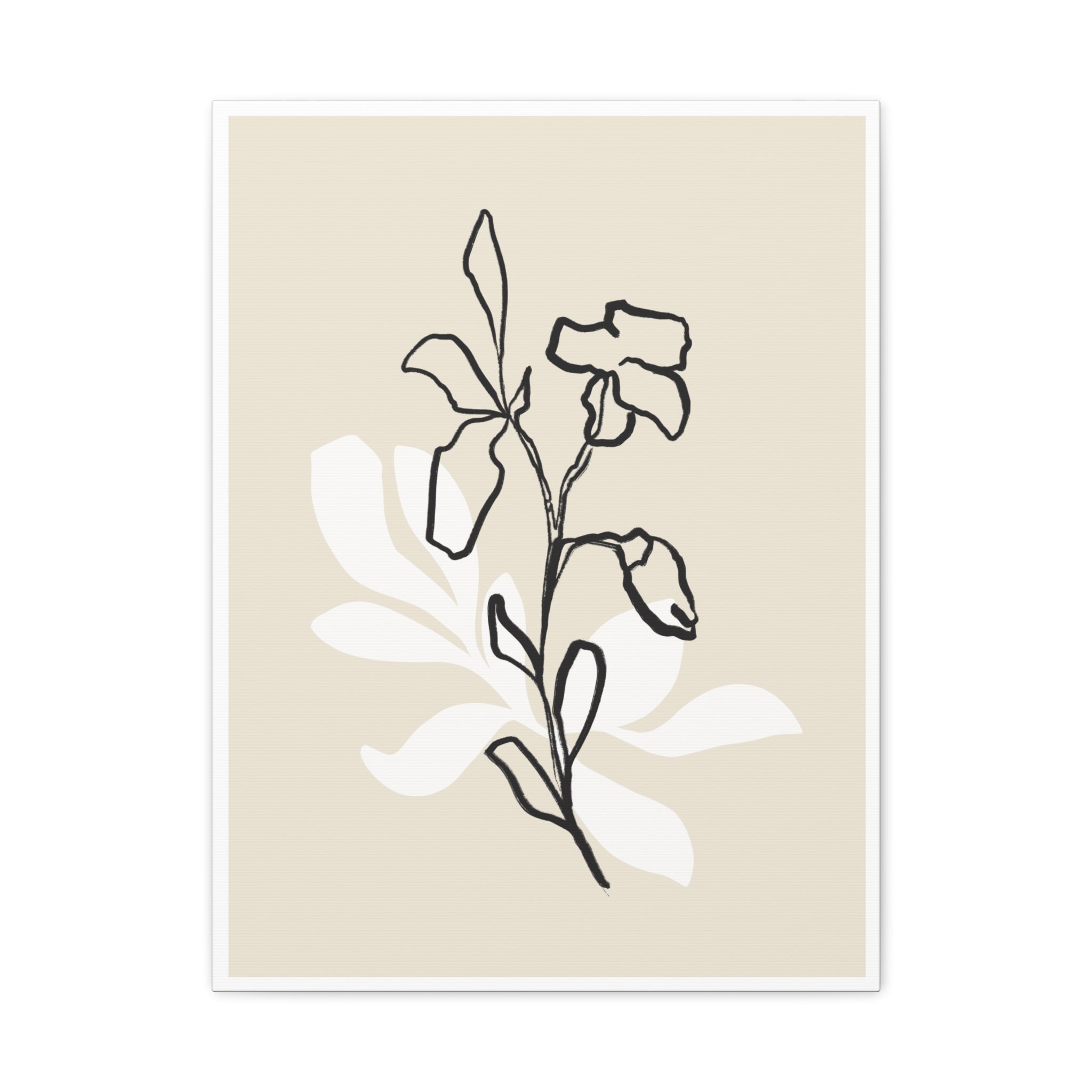 Ivory Bloom Whisper Lines - Canvas