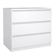 Naia Chest of 3 Drawers in White High Gloss