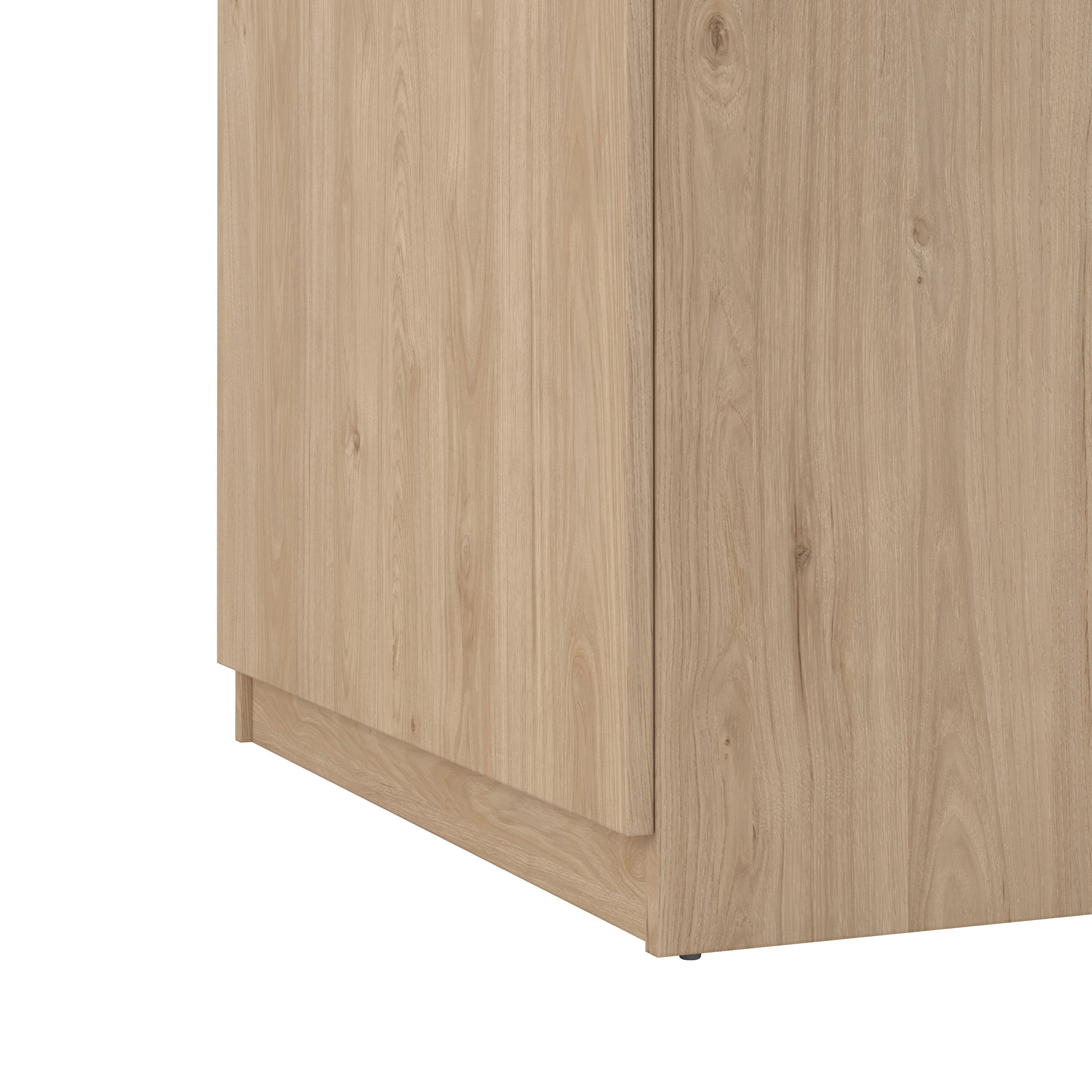 Naia Shoe Cabinet with 2 Doors 1 Drawer in Jackson Hickory Oak and Black