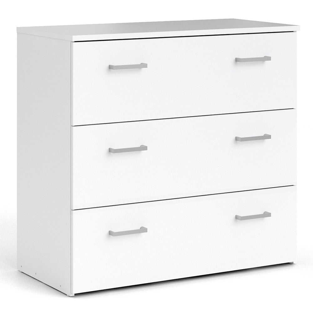 Space Package - Bedside 1 Drawer + Chest of 3 Drawers + Wardrobe with 2 Doors in White