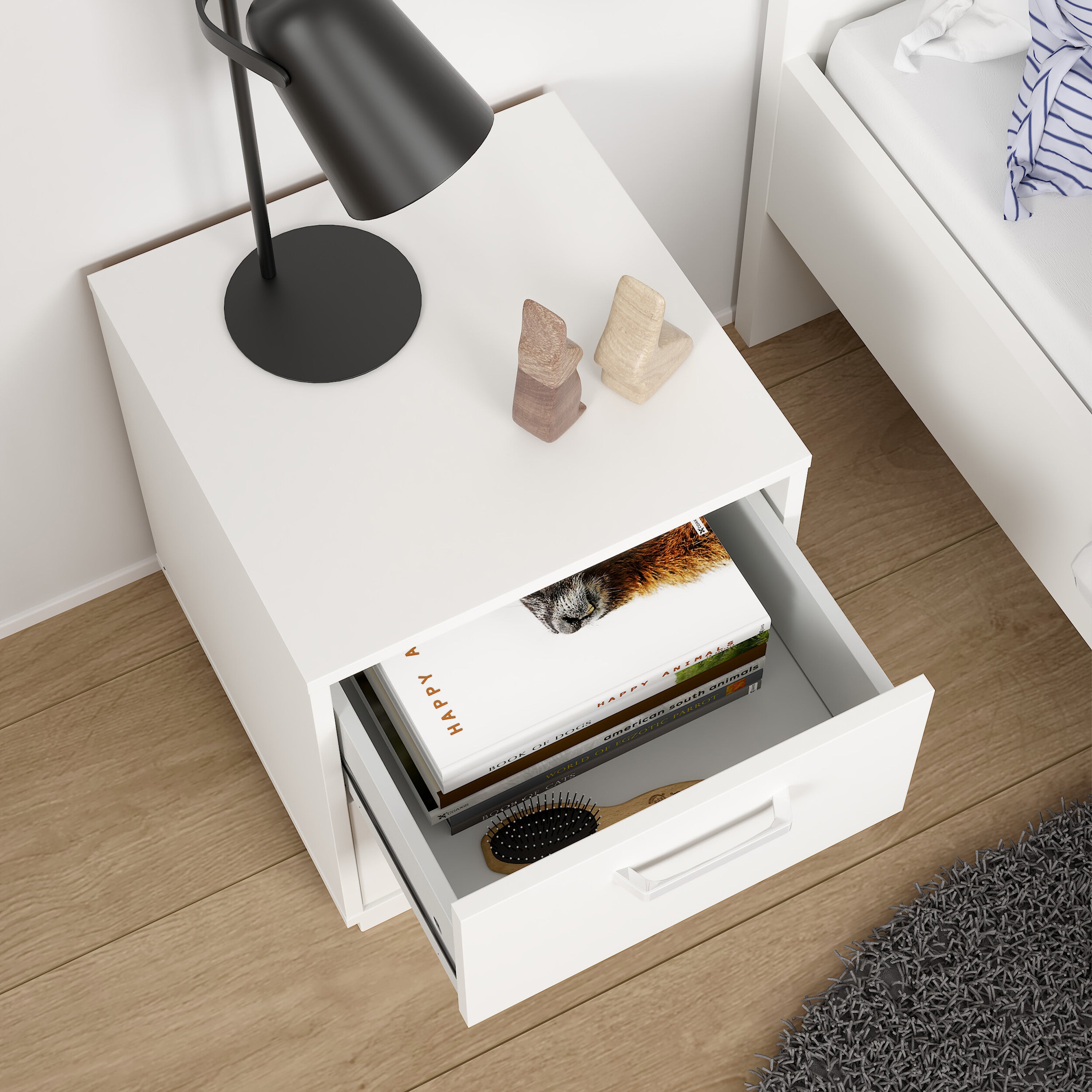 Sofia Nightstand 2 drawers White