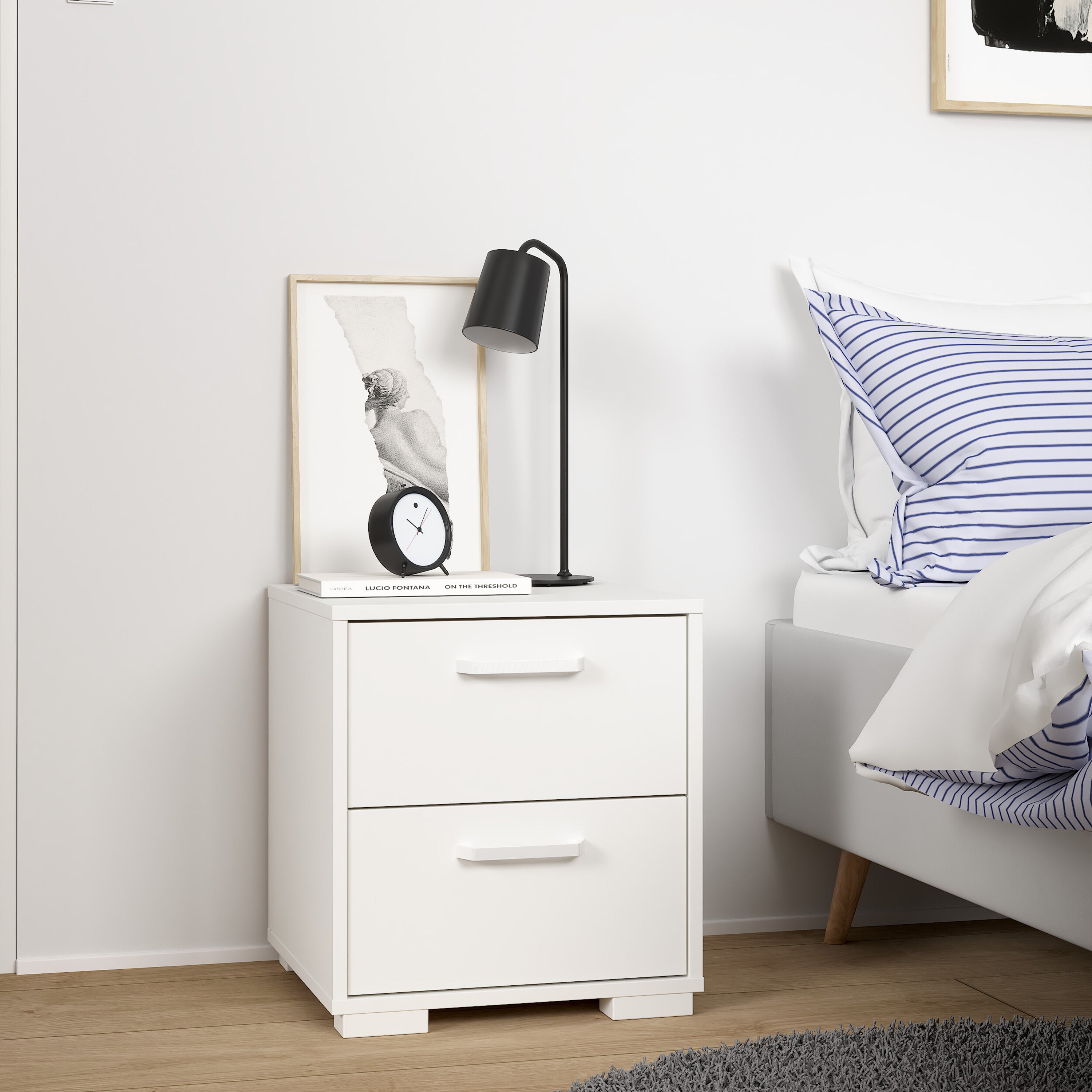 Sofia Nightstand 2 drawers White